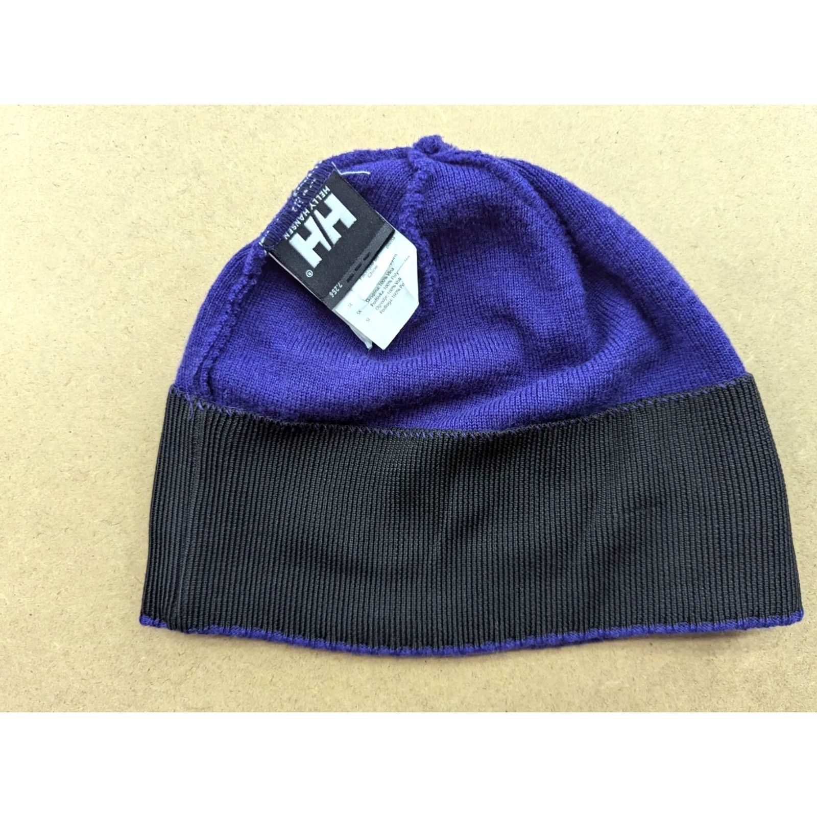 Helly Hansen Helly Hansen Beanie Hat Size Purple Lined Knitted Wool Solid Unisex Adults Mens Womens 100% Wool Beanie Hat Shirt Size ONE SIZE - 4 Thumbnail