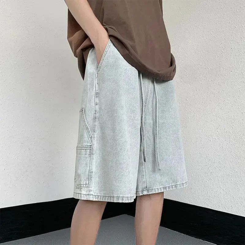 Japanese Brand Straight tube loose washed denim shorts Size US 32 / EU 48 - 6 Thumbnail