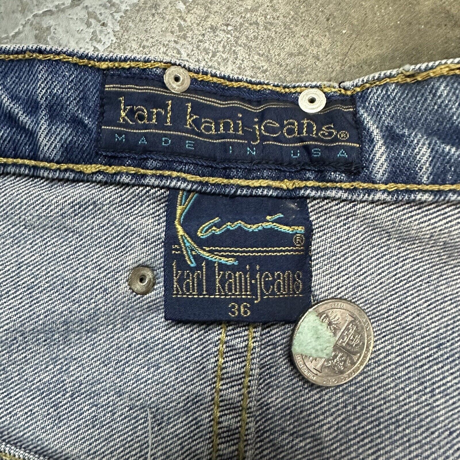 JNCO × Karl Kani × Pelle Pelle Vintage 90s Karl Kani Baggy Denim Jeans Size 36 Made In USA Size US 36 / EU 52 - 7 Thumbnail