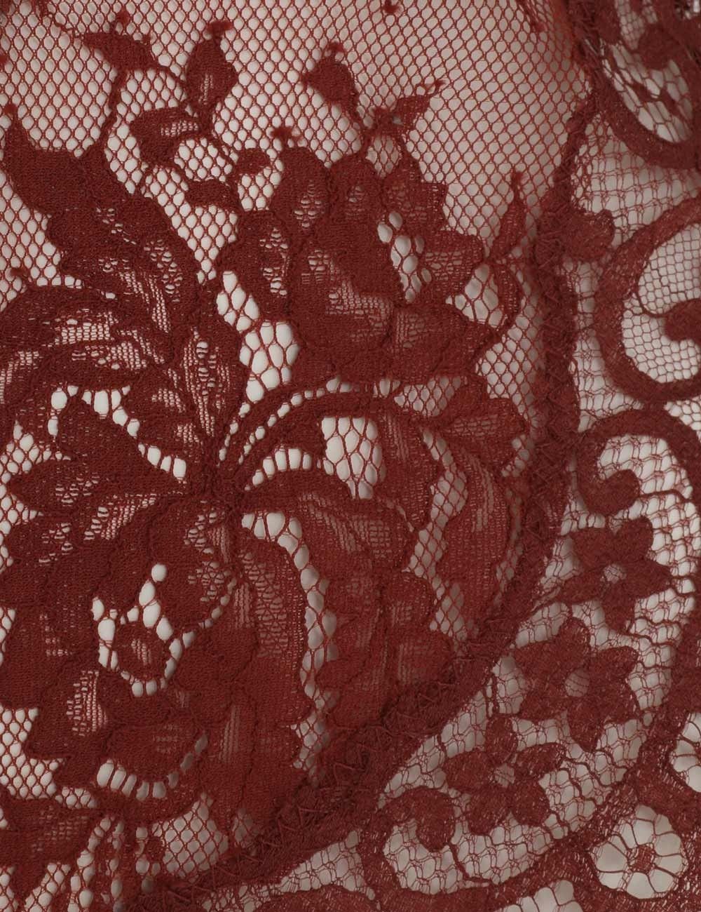 oc11z0725 Illustration Lace Bodysuit in Chestnut