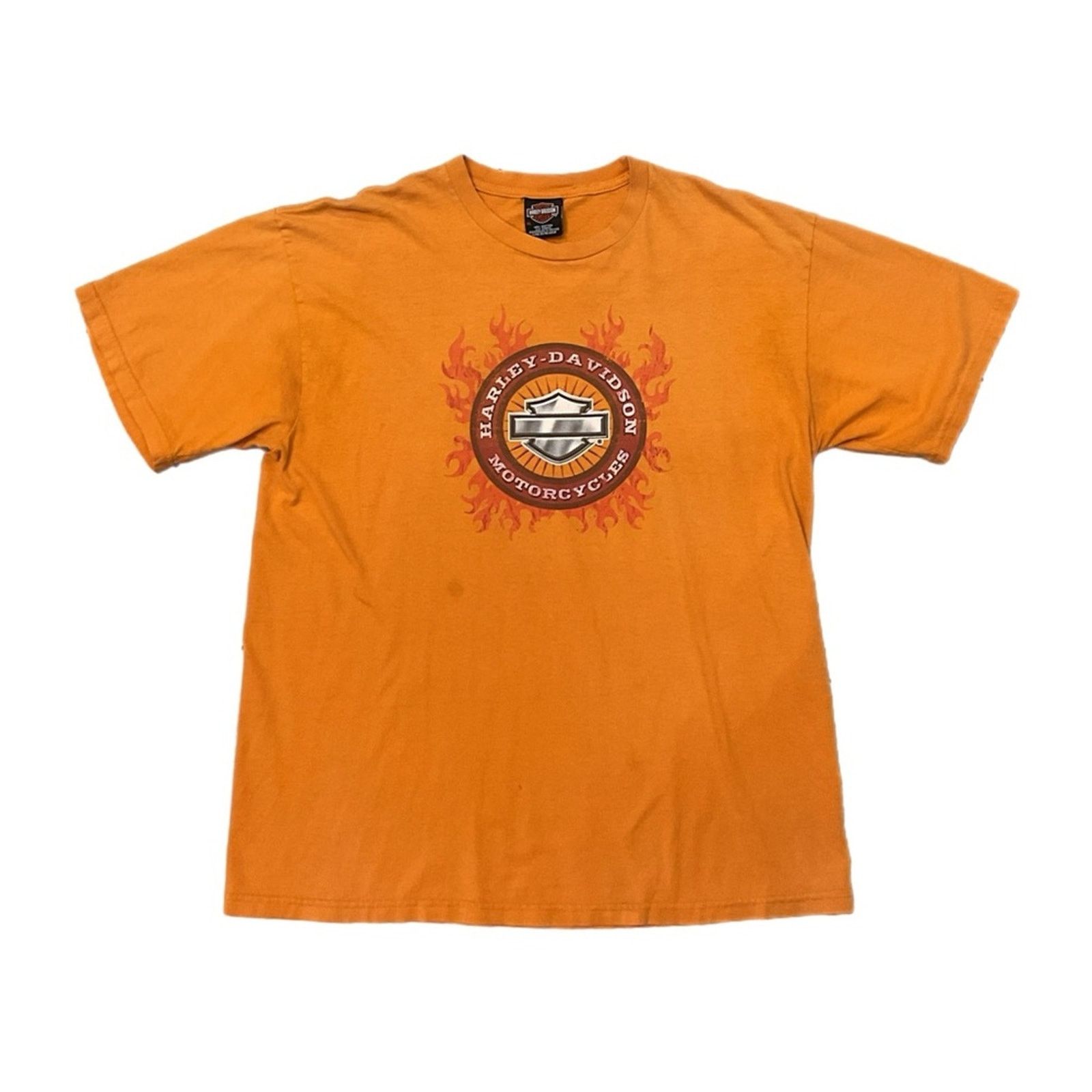 Harley Davidson 2000’s Harley-Davidson Kalispell, Montana Orange Graphic Tee Size US XL / EU 56 / 4 - 1 Thumbnail