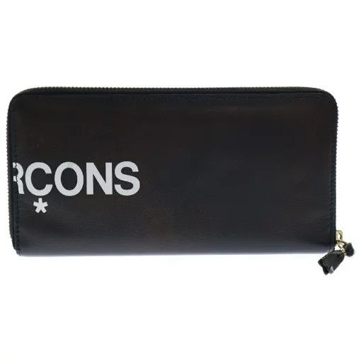Comme des Garcons Wallet HUGE LOGO Round Zip Leather Bi-Fold Long Black Size ONE SIZE - 2 Thumbnail