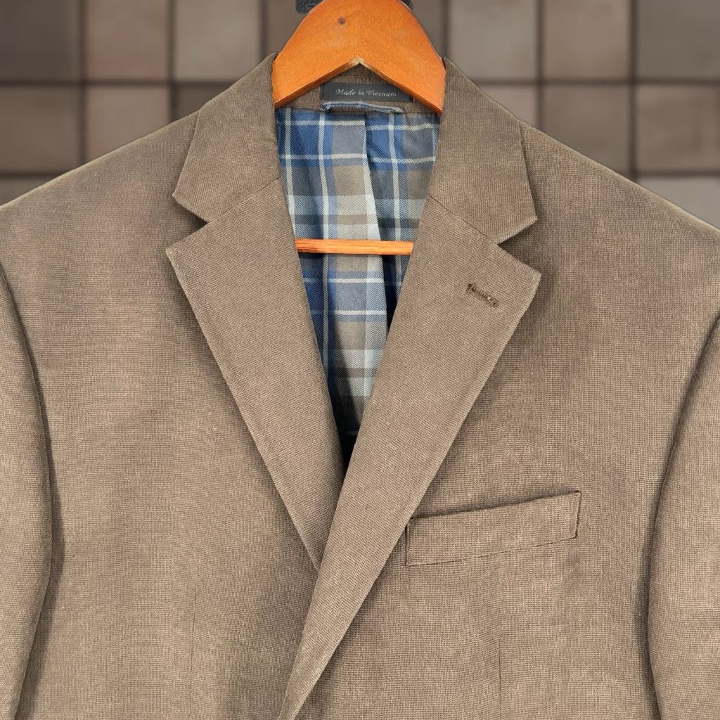 Ralph Lauren Lauren Ralph Lauren Blazer Sport Coat Men Brown 42L Faux Suede Long Solid Single-Breasted 2 Piece Mens Size 42R - 1 Thumbnail