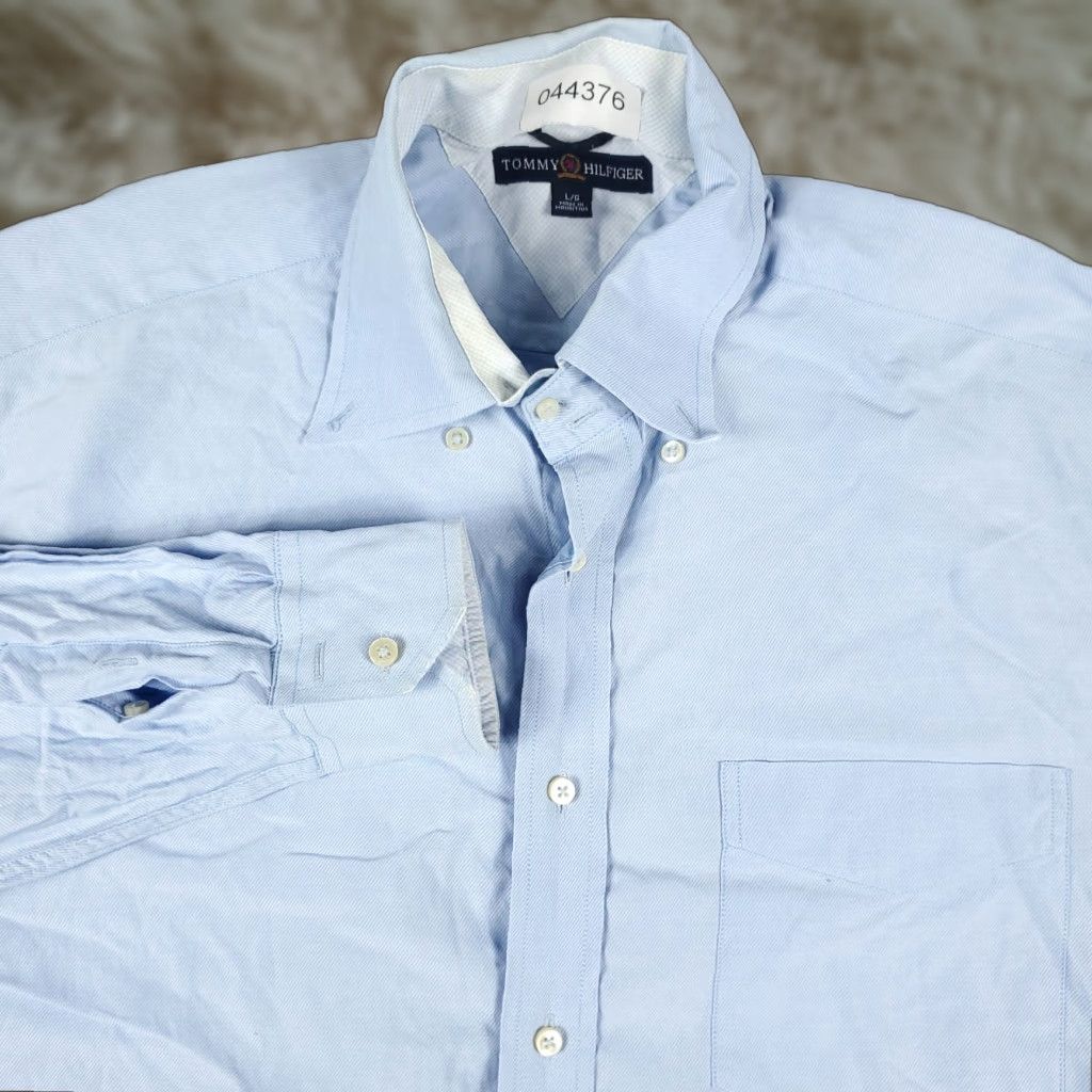 Tommy Hilfiger Tommy Hilfiger Shirt Mens Large Blue Casual Button Up Long Sleeve Size US L / EU 52-54 / 3 - 1 Thumbnail
