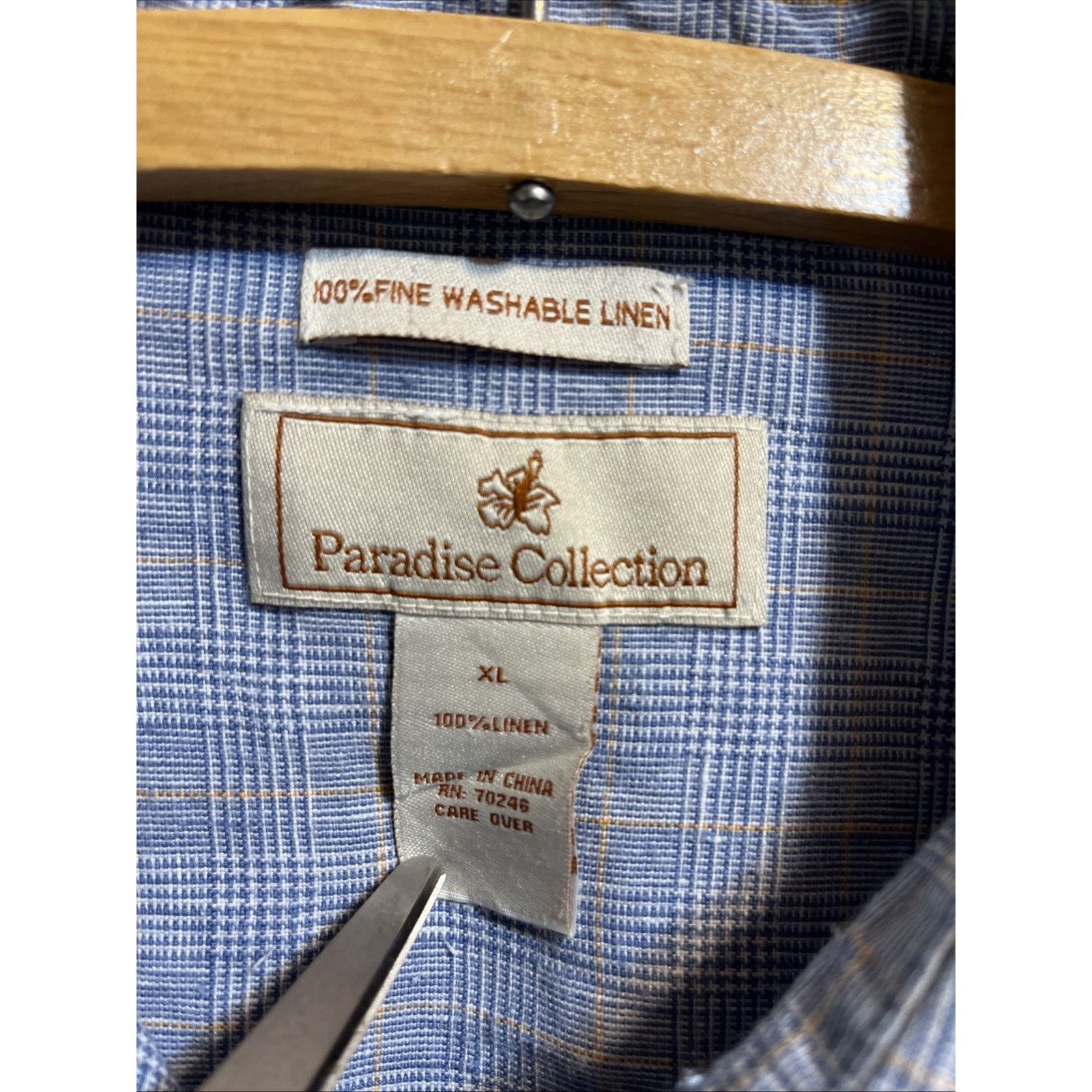 Other paradise collection men’s XL Linen SS Button Up Shirt Blue Size US XL / EU 56 / 4 - 3 Thumbnail