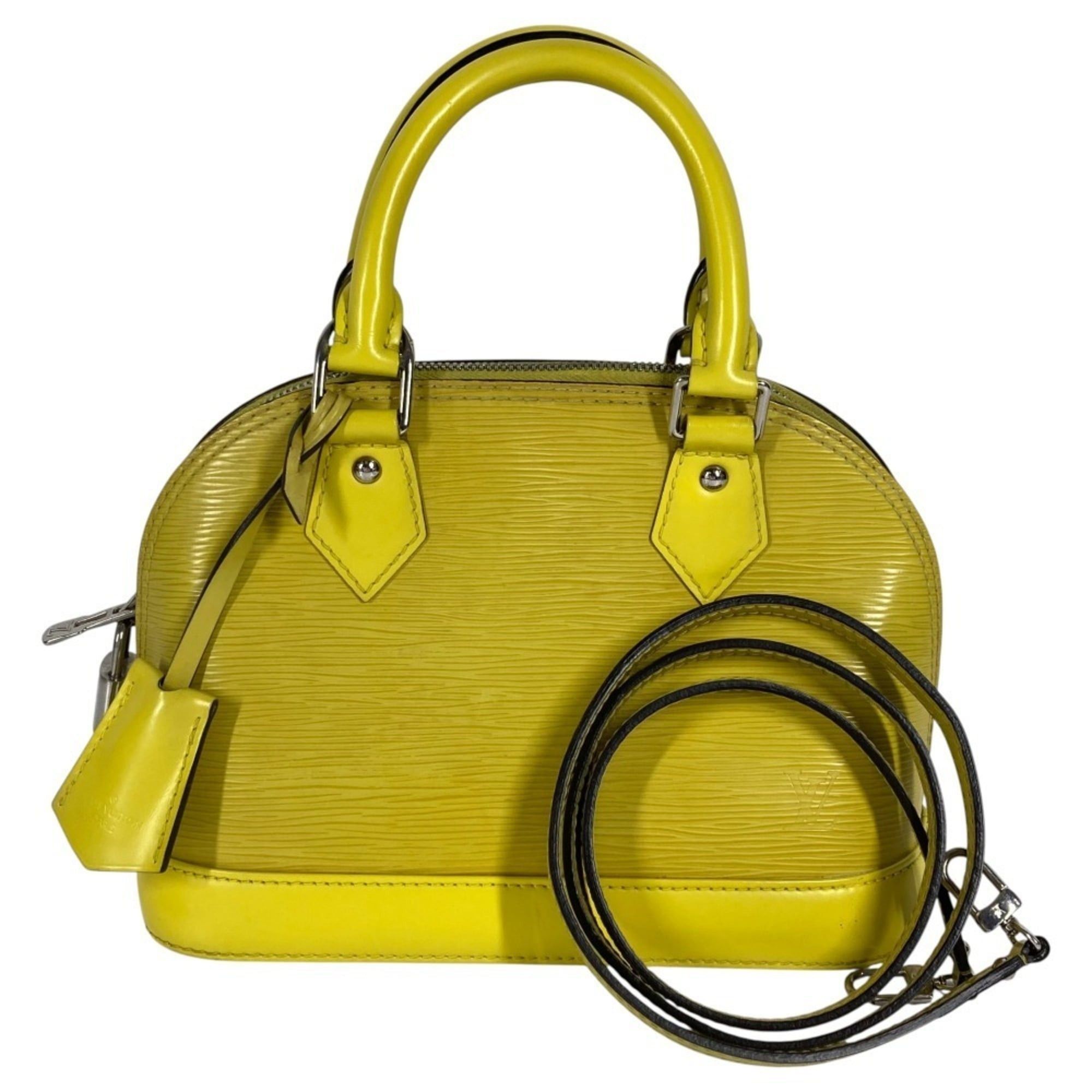 LOUIS VUITTON M40981 Epi Alma BB 2-Way Bag Shoulder Crossbody Handbag Leather Women's Pistache Yellow