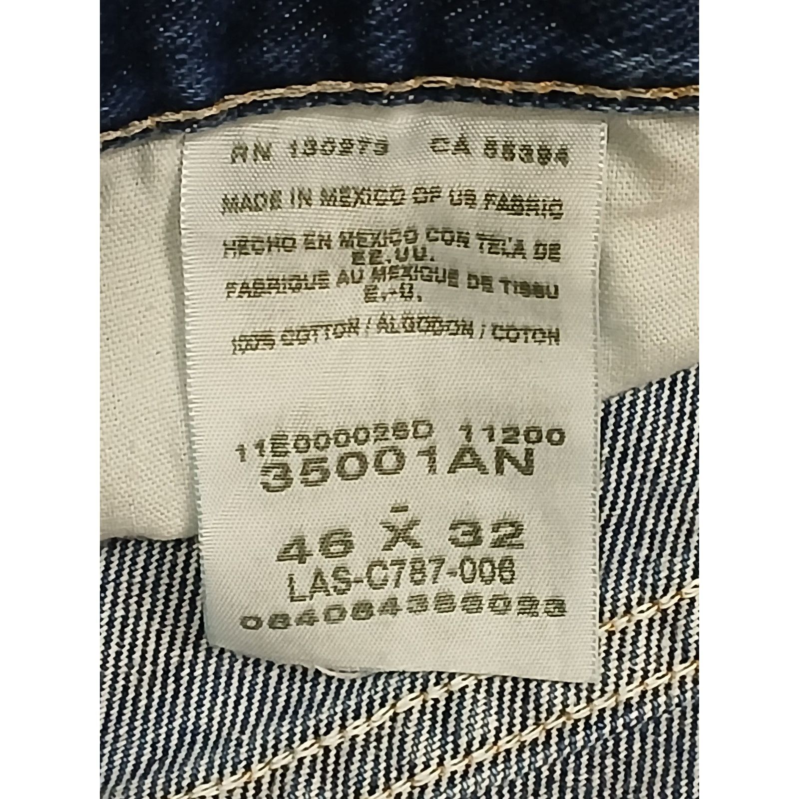 Wrangler Wrangler (46x32) Rugged Relaxed Straight Blue Denim Jeans Size US 30 / EU 46 - 7 Thumbnail