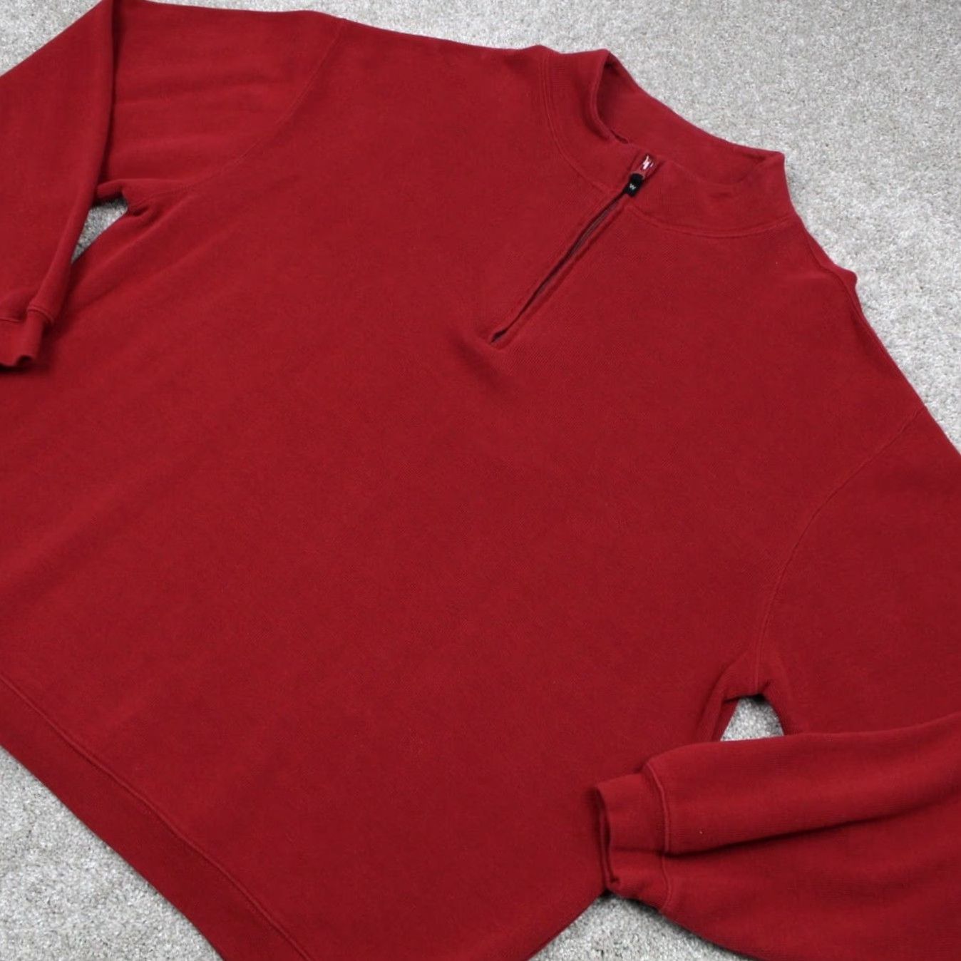 Vintage Woolrich Sweatshirt Mens XL Red 1/4 Zip Cotton L/S Pullover Sweater Q Zip Size US XL / EU 56 / 4 - 3 Thumbnail