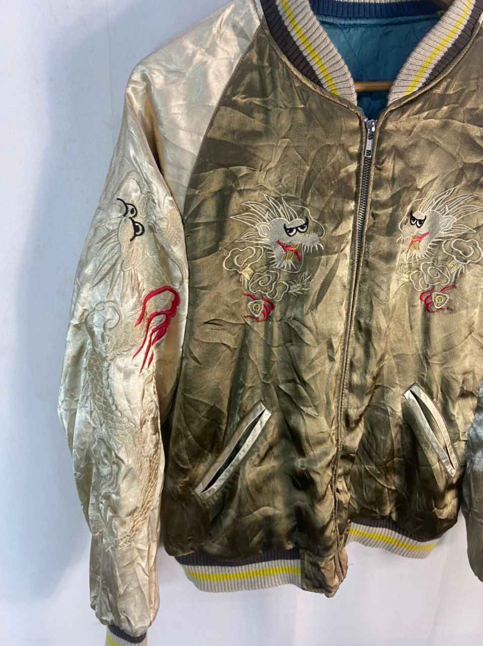 Japanese Brand × Vintage Rare🔥vintage Sukajan reversible rayon jacket by pin ball Size US M / EU 48-50 / 2 - 14 Thumbnail