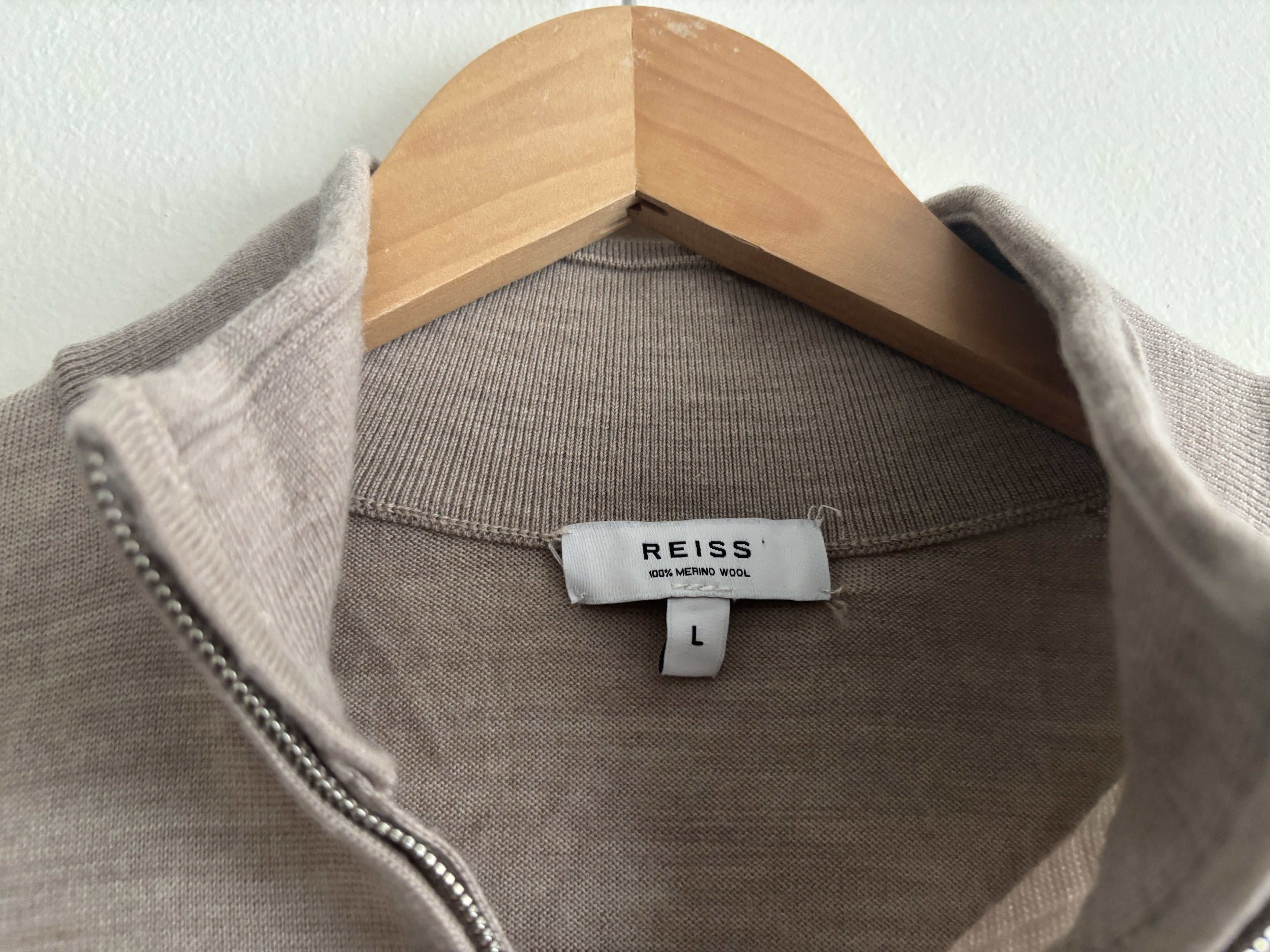 Reiss $150 Reiss Oatmeal Merino Wool Quarter Zip Sweater - Medium Size US M / EU 48-50 / 2 - 2 Thumbnail