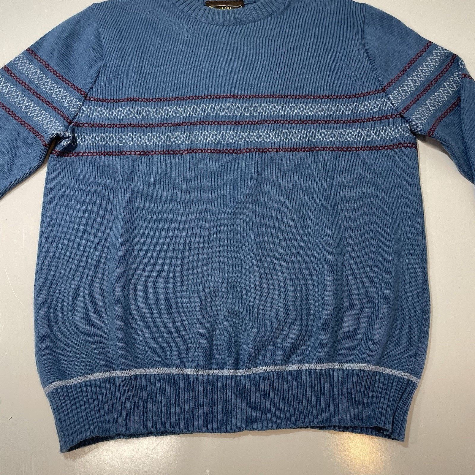 Sears VTG 70s Sears Sportswear Sweater Men’s L Blue Pullover Size US L / EU 52-54 / 3 - 2 Thumbnail
