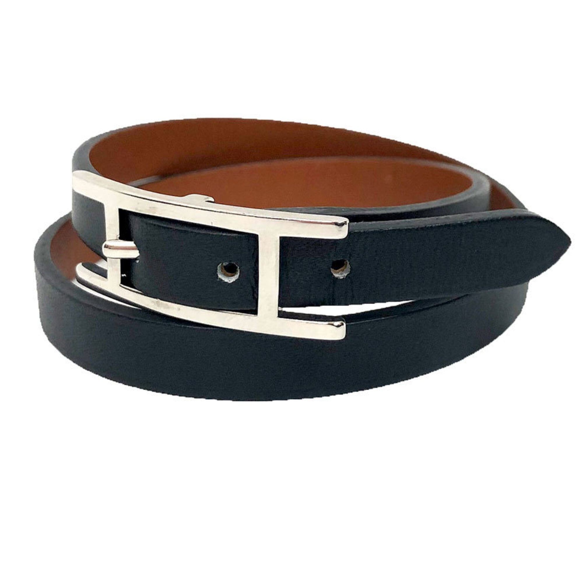 Hermes Hermes Api3 Leather Bracelet Choker, Size S, Black, Unisex Size ONE SIZE - 1 Thumbnail