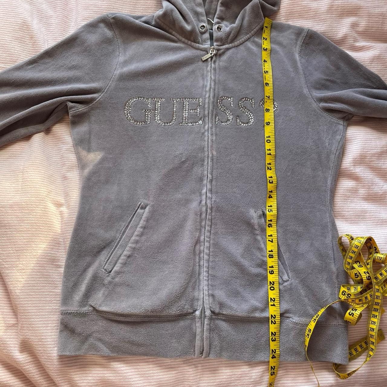 Guess Grey Guess Velvet Bling Hoodie Size L / US 10 / IT 46 - 7 Thumbnail
