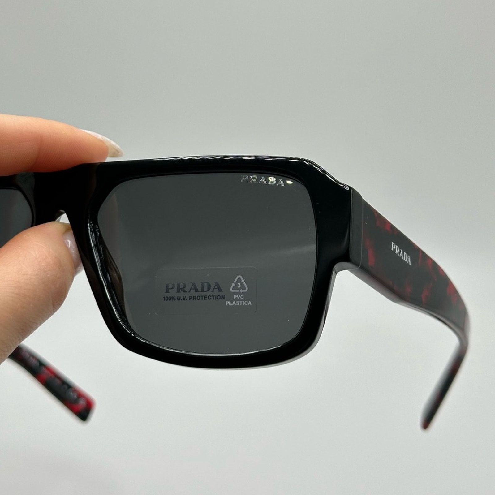 Prada NEW PRADA Sunglasses PR22YSF 1AB5S0 Black/Dark Grey Unisex Size ONE SIZE - 4 Thumbnail
