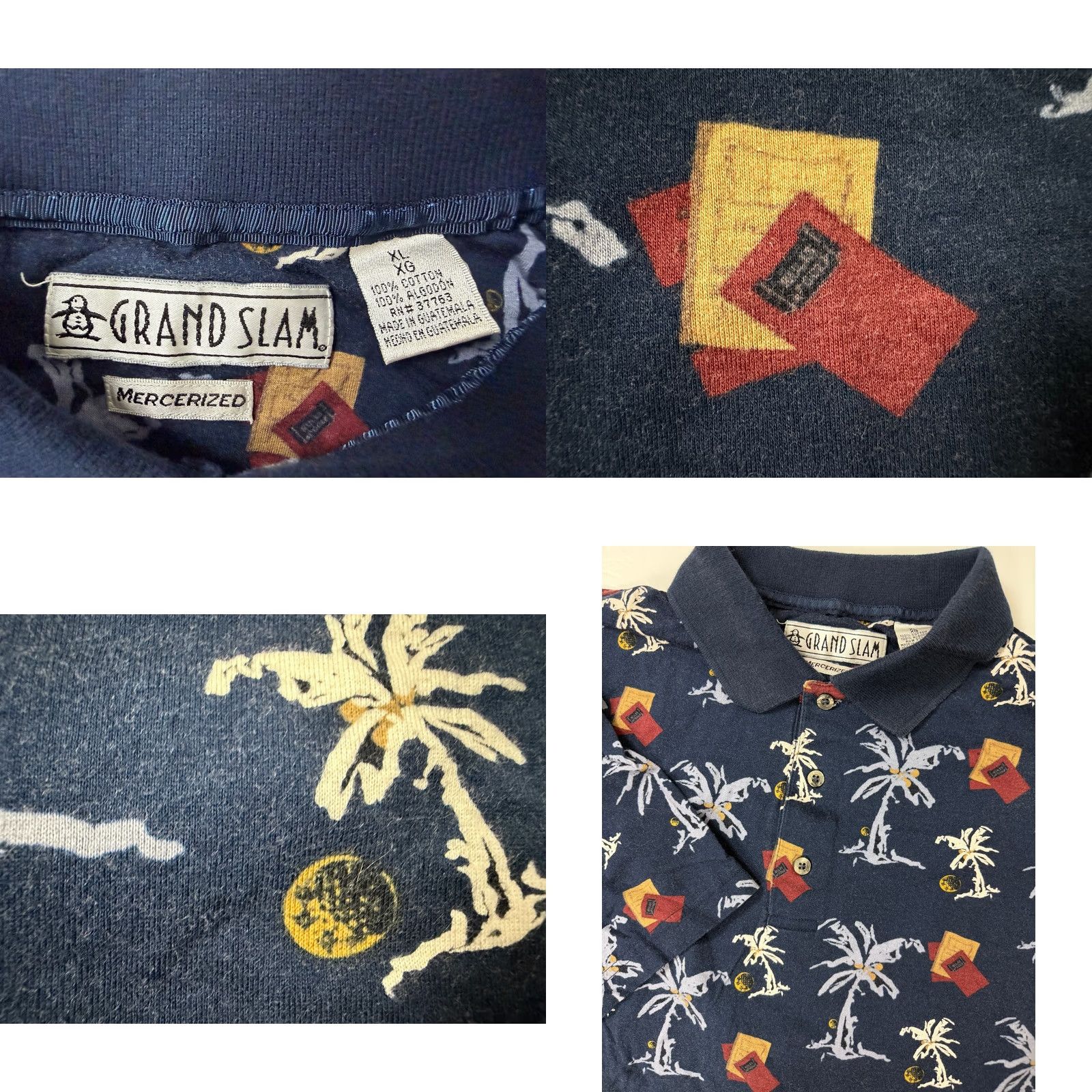 Vintage VINTAGE Grand Slam Polo Shirt Mens XL Polo Blue 90s Hawaiian Beach Golf Cotton Jersey Short Sleeve Casual/Travel Size US XL / EU 56 / 4 - 9 Thumbnail