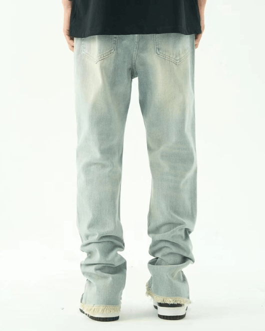 Japanese Brand American high street retro men's straight leg slit jeans Size US 32 / EU 48 - 3 Thumbnail