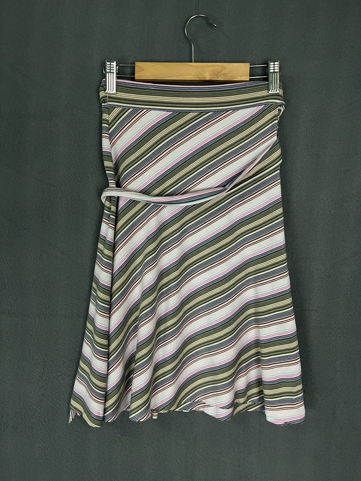 Vintage Morgan de Toi Stripes Wrap Up Skirts Size 30" / US 8 / IT 44 - 3 Thumbnail