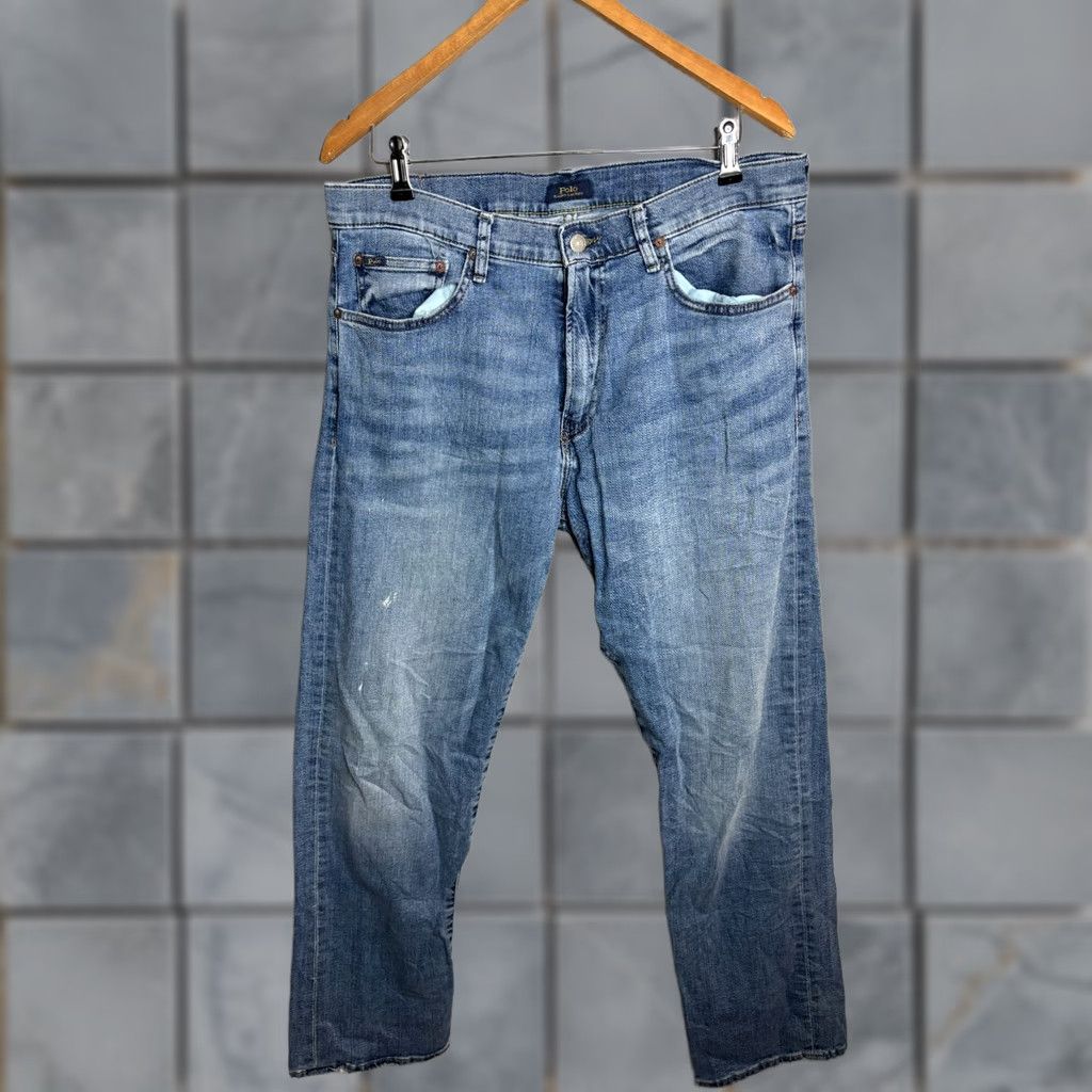 Polo Ralph Lauren Polo Ralph Lauren Jeans The Thompson Relaxed 34x34 Medium Wash Blue Denim 5-Pocket Mens Straight 90s Style Size US S / EU 44-46 / 1 - 1 Thumbnail