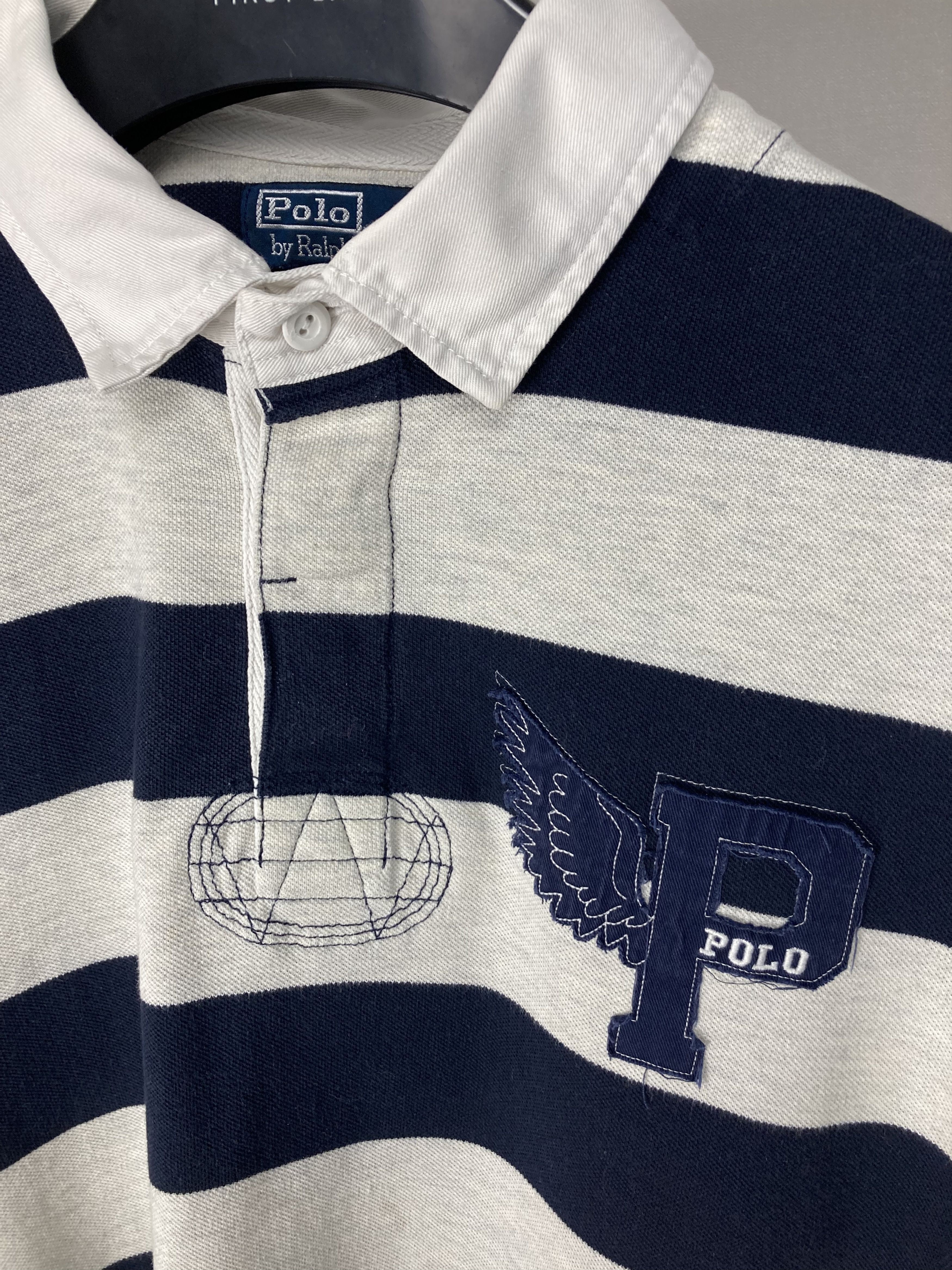 Polo Ralph Lauren PRL Ralph Lauren P-Wing Stripped Cheef Keef Polo Shirt 90s Size US XL / EU 56 / 4 - 3 Thumbnail