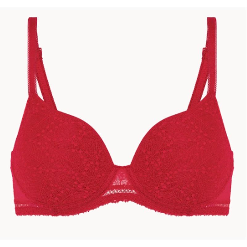 Other Simone Perele Comete 3D Plunge Ruby Red Lace Bra 32C Size ONE SIZE - 1 Thumbnail