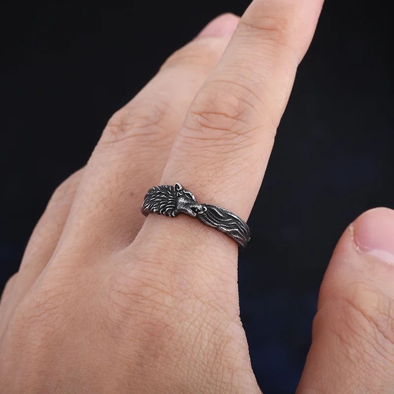 Japanese Brand × Jewelry × Vintage Stainless Steel Wolf Ring Size ONE SIZE - 6 Thumbnail