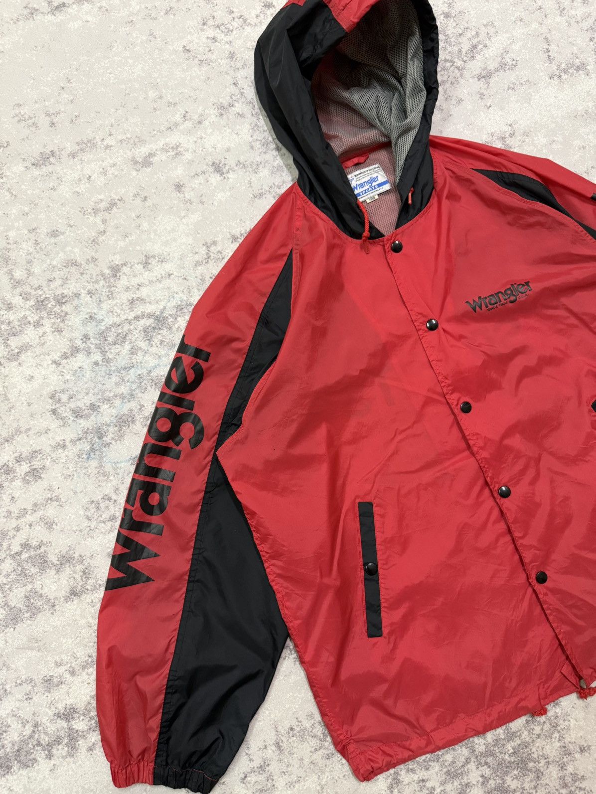 Wrangler VINTAGE 90s WRANGLER SPORTS BIGLOGO HIT COACH WINDBREAKER Size US XL / EU 56 / 4 - 5 Thumbnail