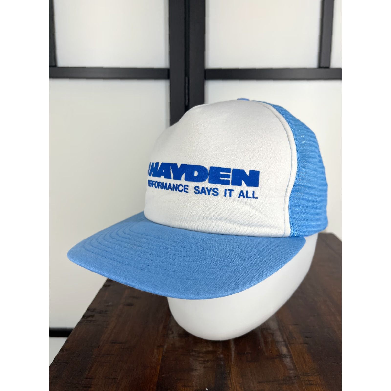 Vintage San Sun Hayden Performance Hat Cap Snap Back Adult One Size Blue Trucker Cotton Blend Car Tune Up Size ONE SIZE - 4 Thumbnail