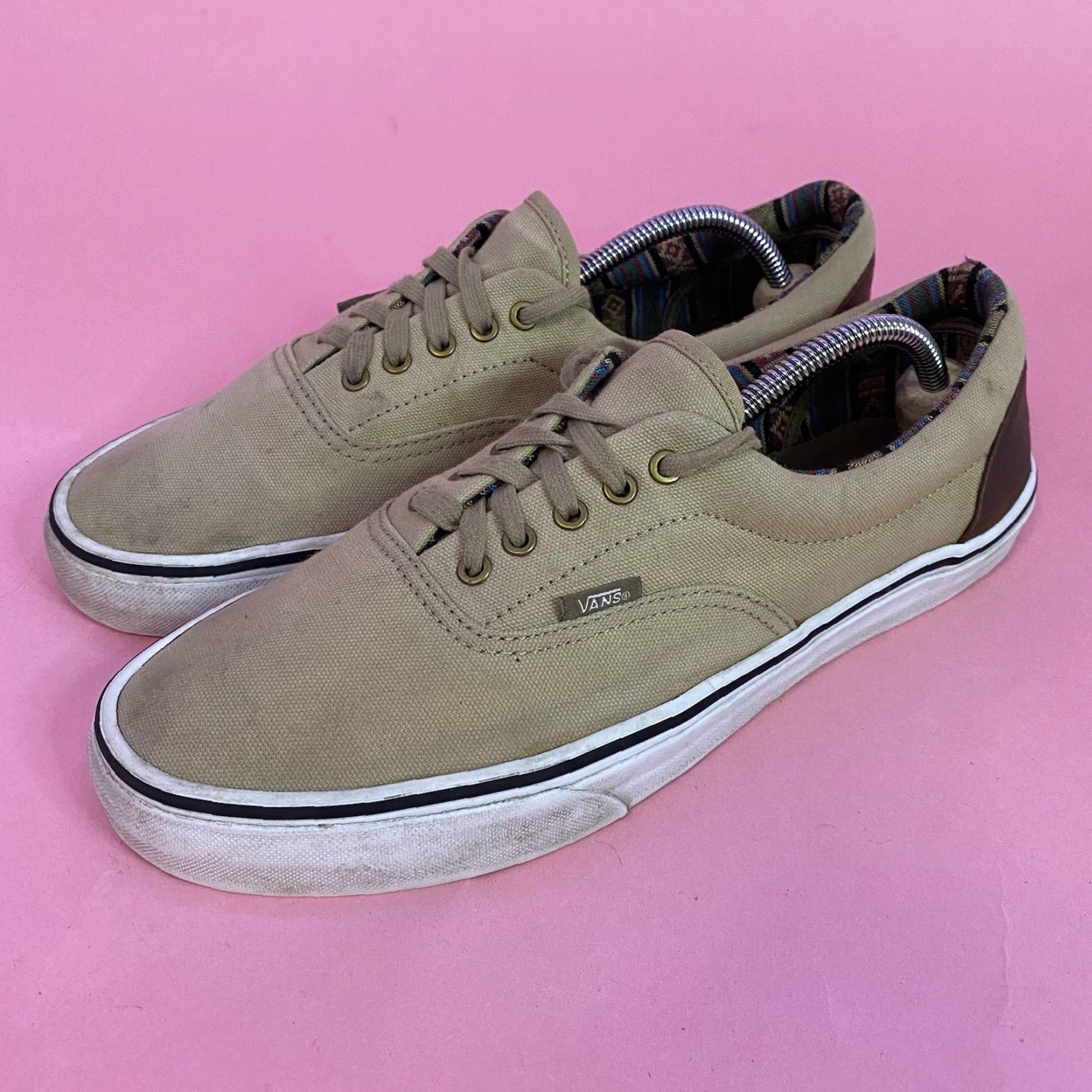Vans VANS Era 59 C&L Canvas Khaki Tan Aztec Multicolor Stripe Lining US Mens 10.5 Size US 11 / EU 44 - 4 Thumbnail