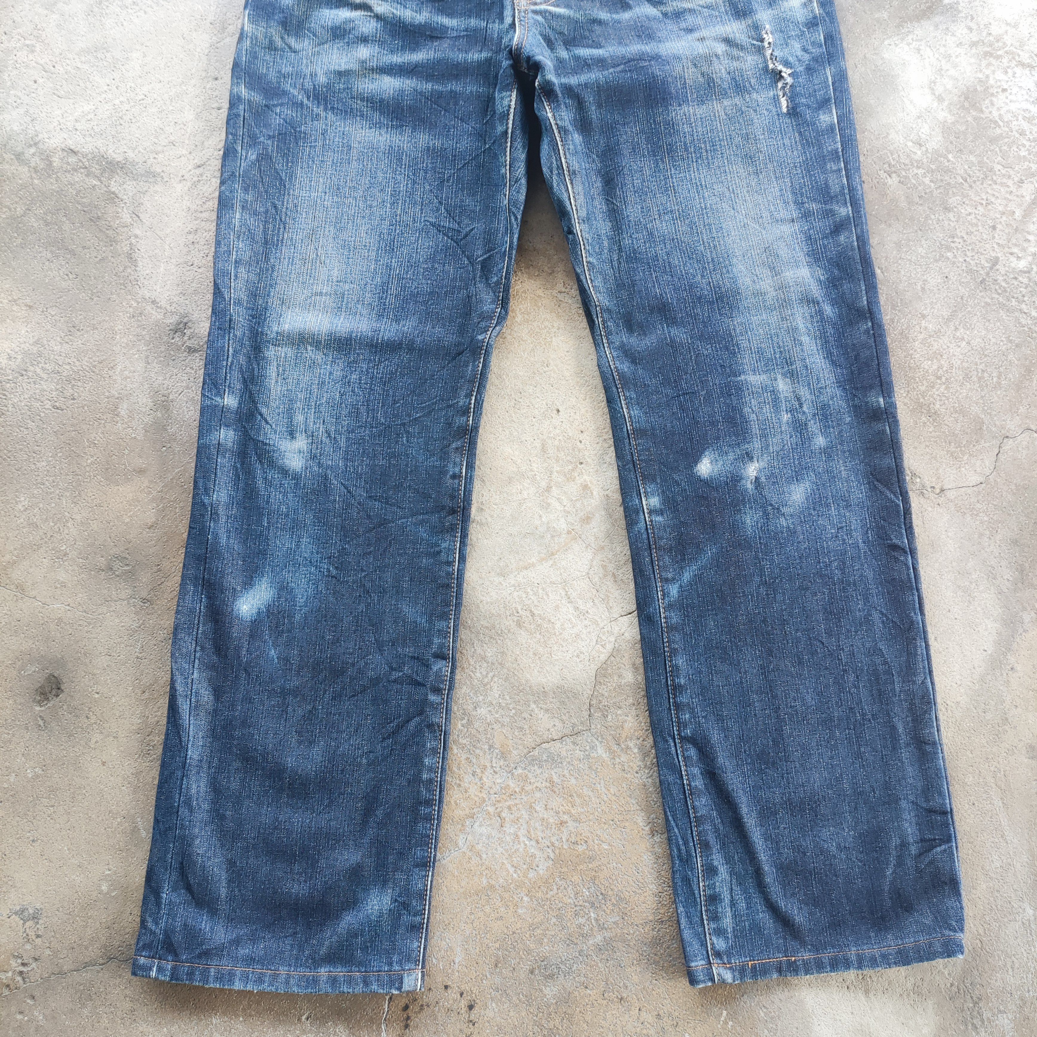 Japanese Brand Vintage Japanese Brand Straight Jeans Ripped Pants Size US 34 / EU 50 - 4 Thumbnail