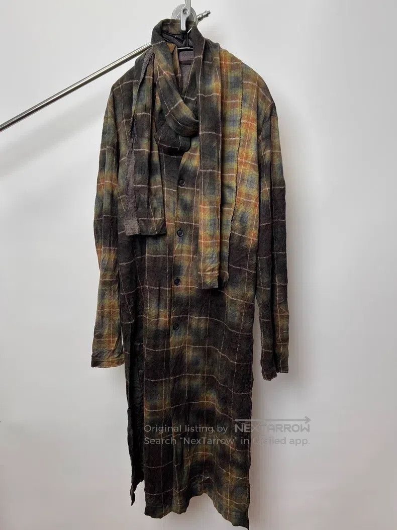 Yohji Yamamoto YOHJI YAMAMOTO Plaid Faded Wool and Polyester Bathrobe Coa Size US L / EU 52-54 / 3 - 1 Thumbnail
