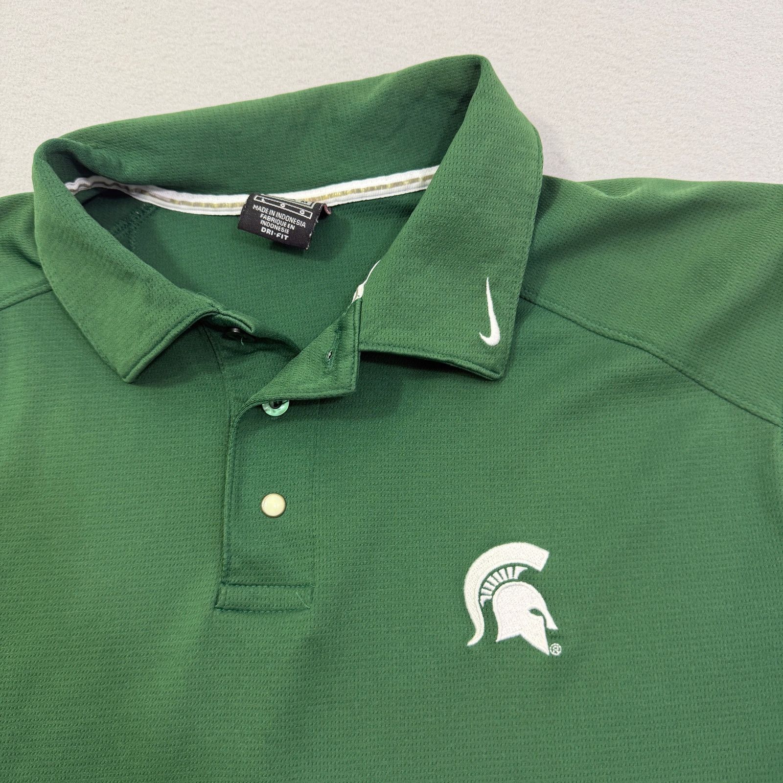 Nike Nike Michigan State Spartans Polo Shirt Men's Large Green Size US L / EU 52-54 / 3 - 3 Thumbnail