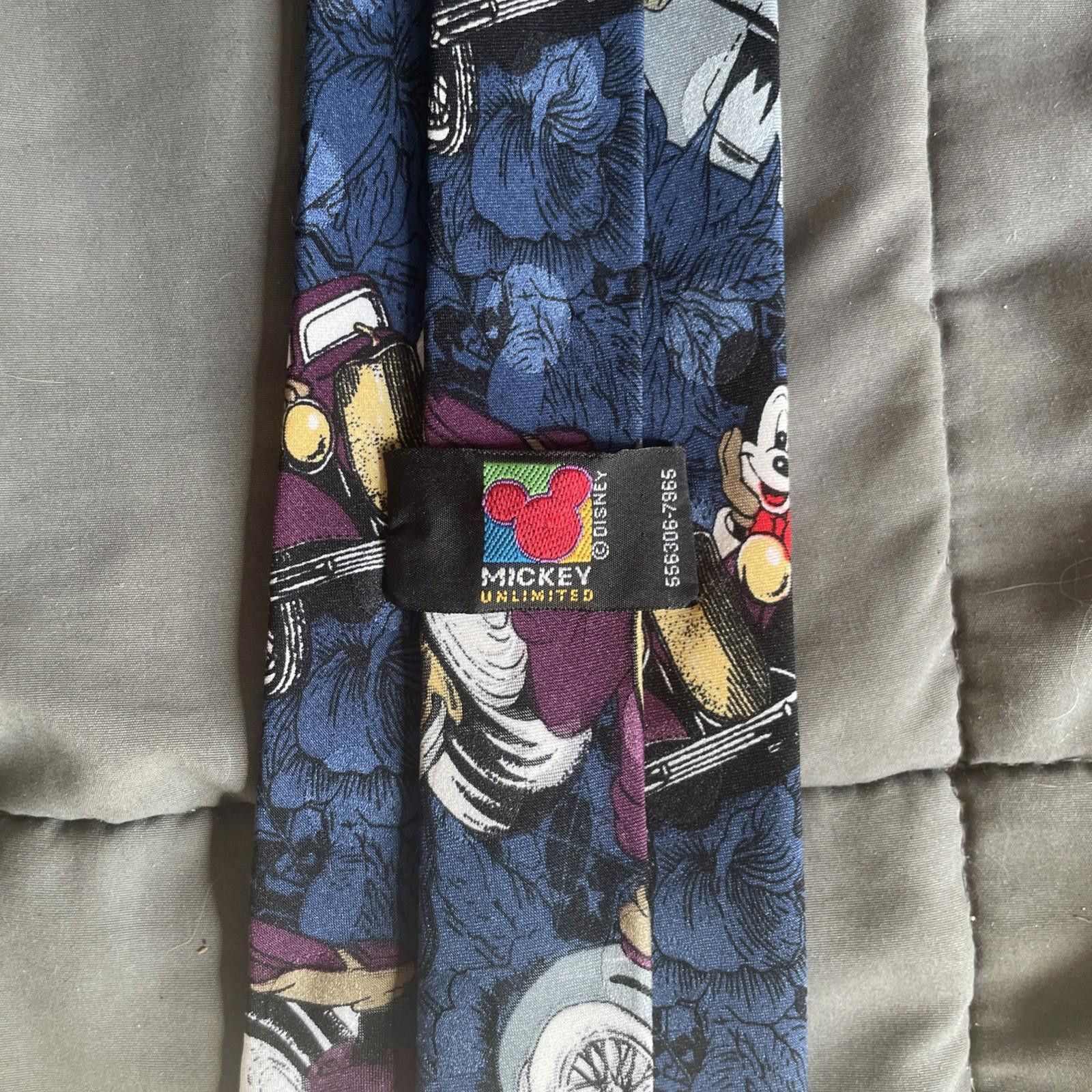 Mickey Unlimited Mickey Unlimited Mens Necktie Mickey Mouse Blue Patterned Size ONE SIZE - 2 Thumbnail