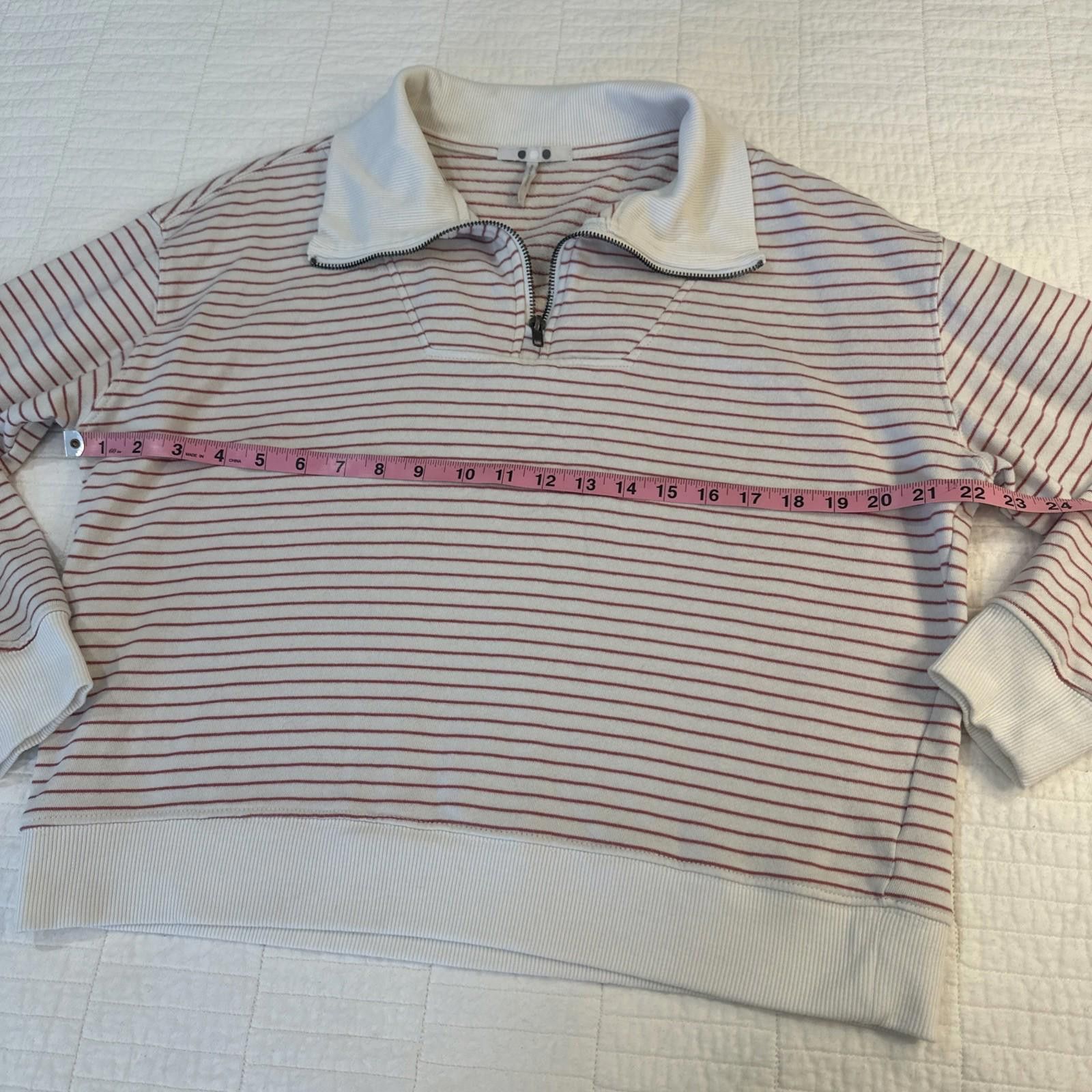 Other Three Dots L Marty Quarter Zip Long Sleeve Pullover Stripe Size L / US 10 / IT 46 - 4 Thumbnail