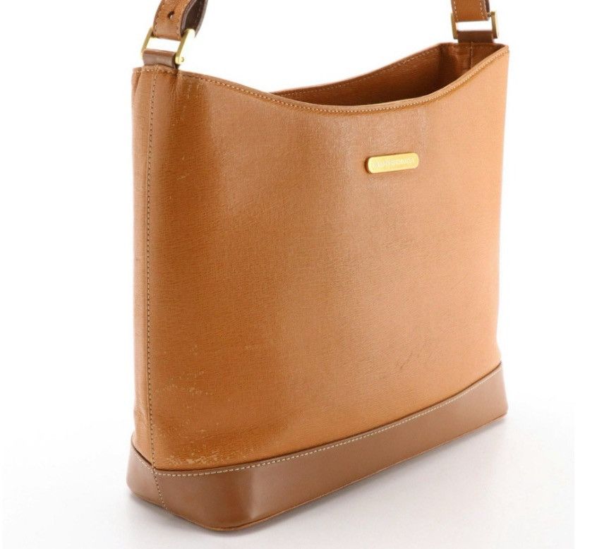 Burberry Burberry Brown Textured Leather Shoulder Bag Logo Lining Size ONE SIZE - 3 Thumbnail