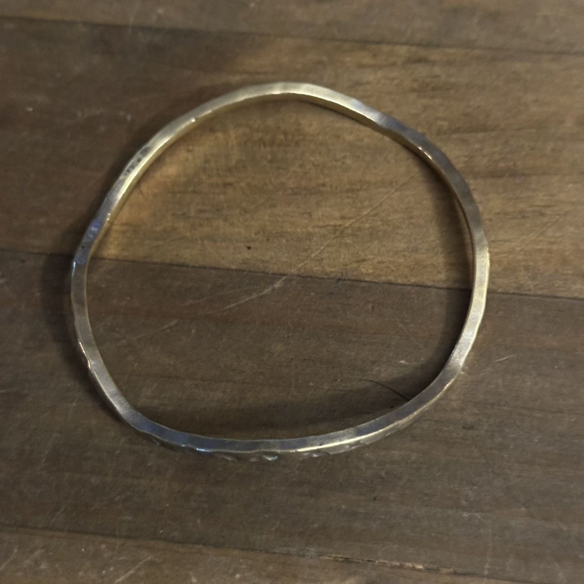 Vintage Vintage hammered silver wavy Mexico bangle bracelet Size ONE SIZE - 2 Thumbnail