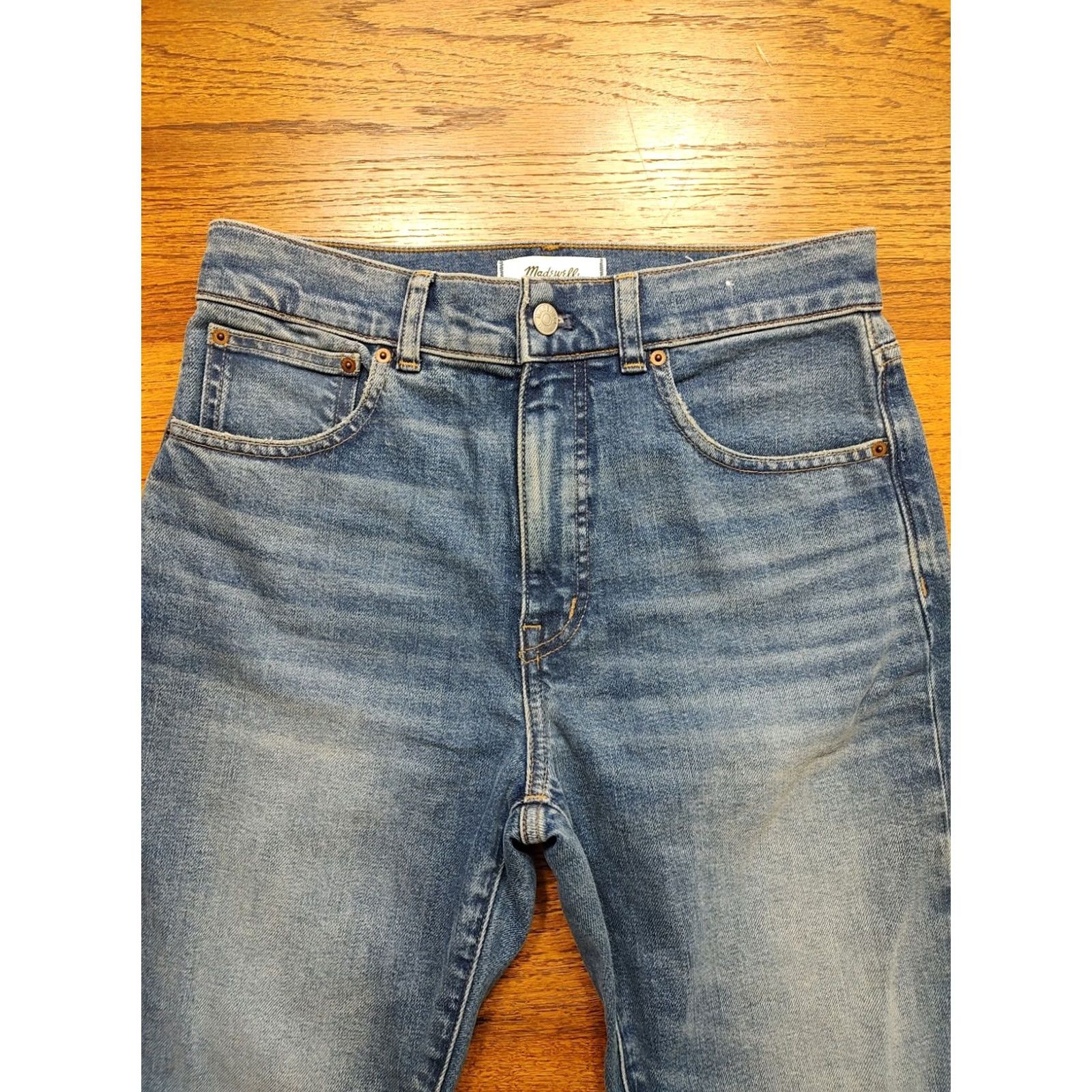 Madewell Madewell Jeans Womens 27 32 Inseam Denim 5-Pocket Flared Vintage Look Bohemian 90s Distressed Stretch Blue Denim Shirt? Size 27" / US 4 / IT 40 - 3 Thumbnail