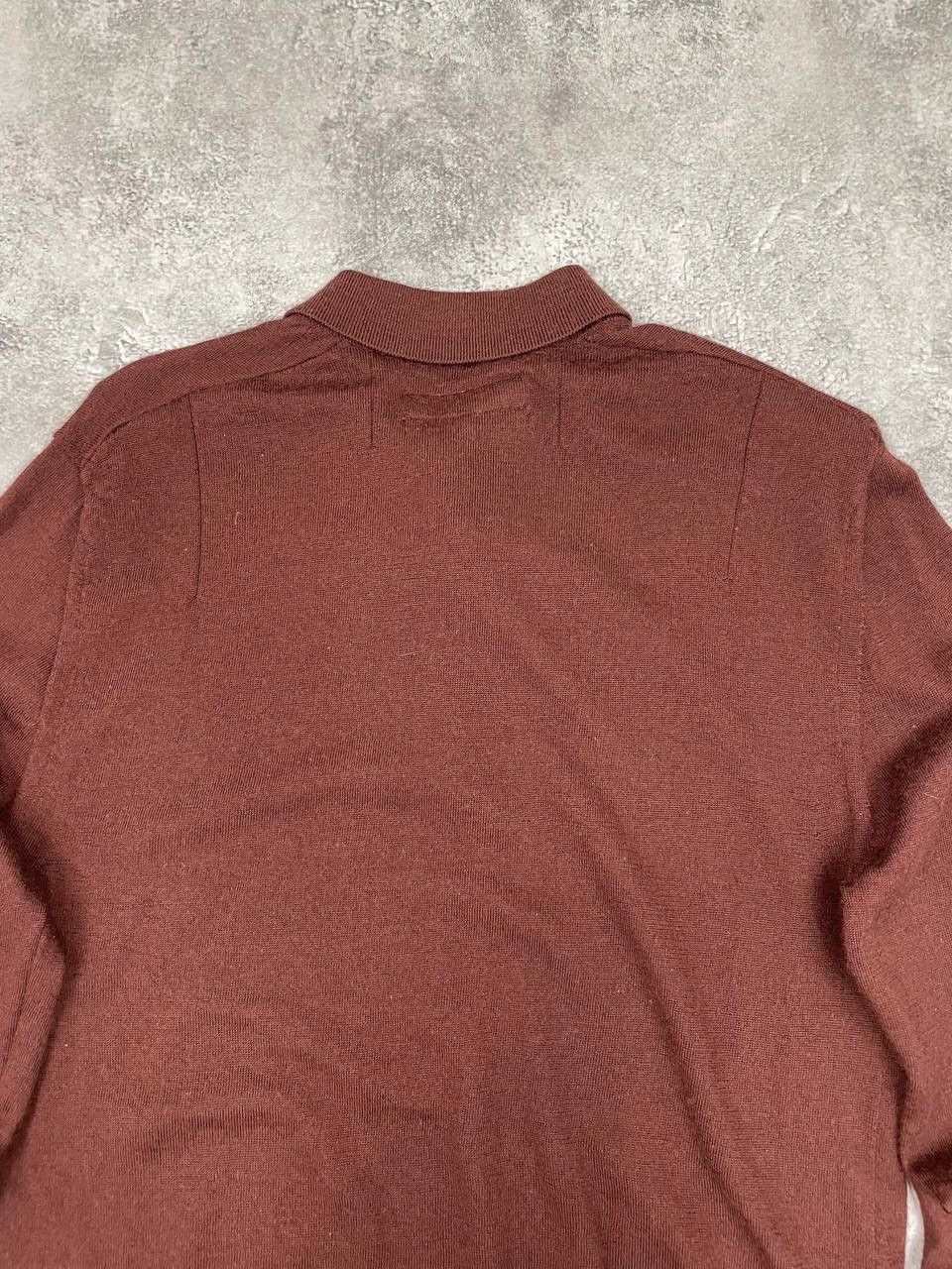 Allsaints AllSaints Men Merino Wool Polo Sweater Long Sleeve Brown Size US S / EU 44-46 / 1 - 10 Thumbnail
