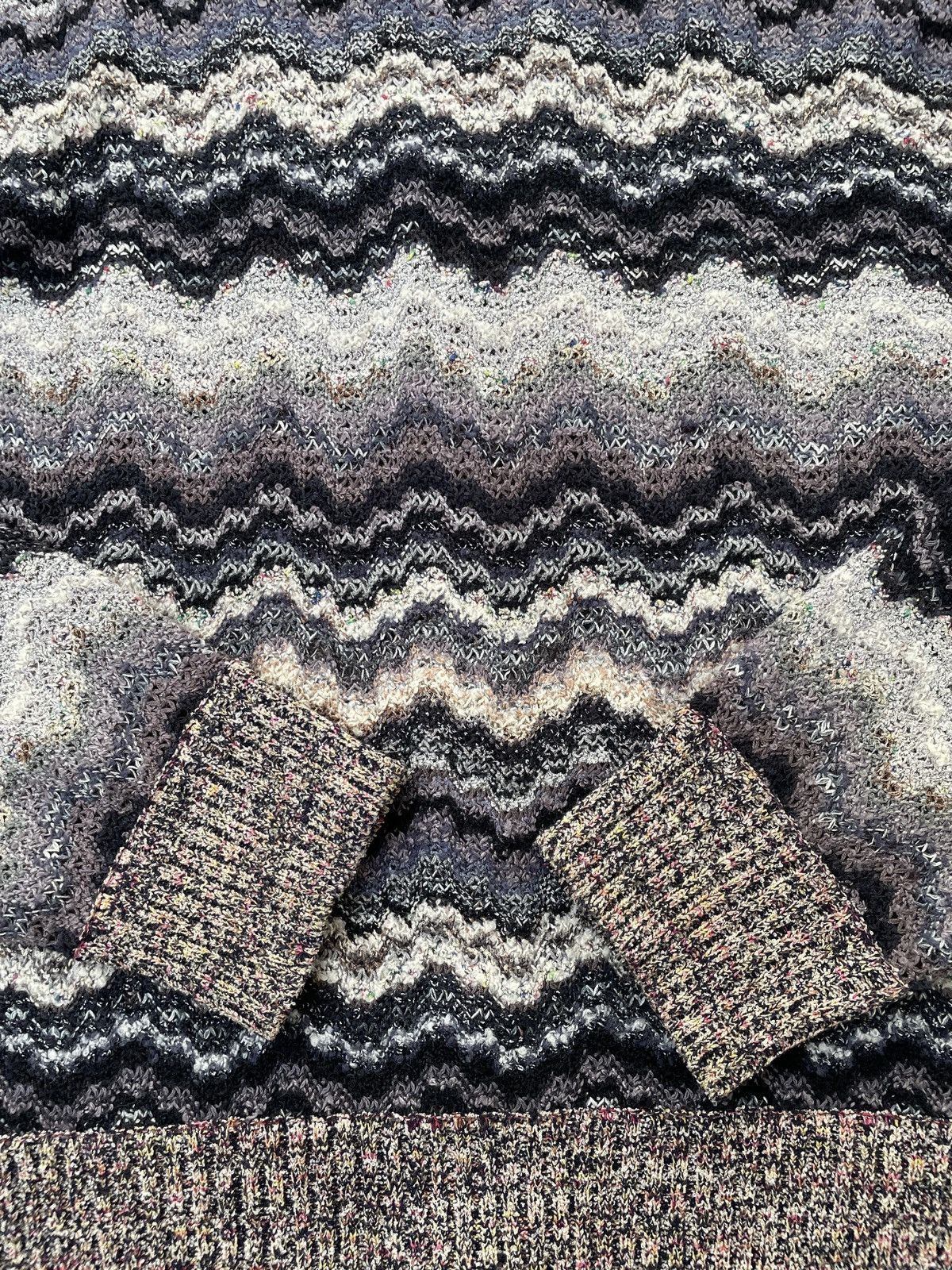 Vintage Missoni Caperdoni Knit Cardigan Zig Zag Pattern Jacket Size XL / US 12-14 / IT 48-50 - 8 Thumbnail