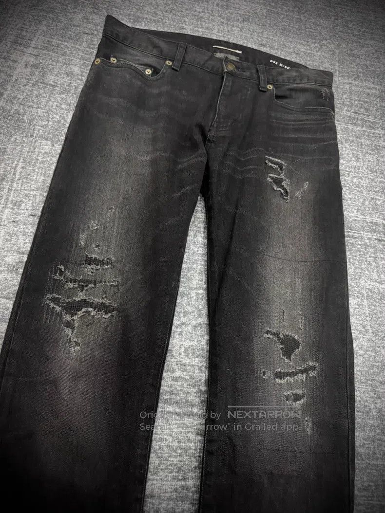 Saint Laurent Paris Saint Laurent Paris Patch Destroyed Denim Jeans Size US 29 - 3 Thumbnail