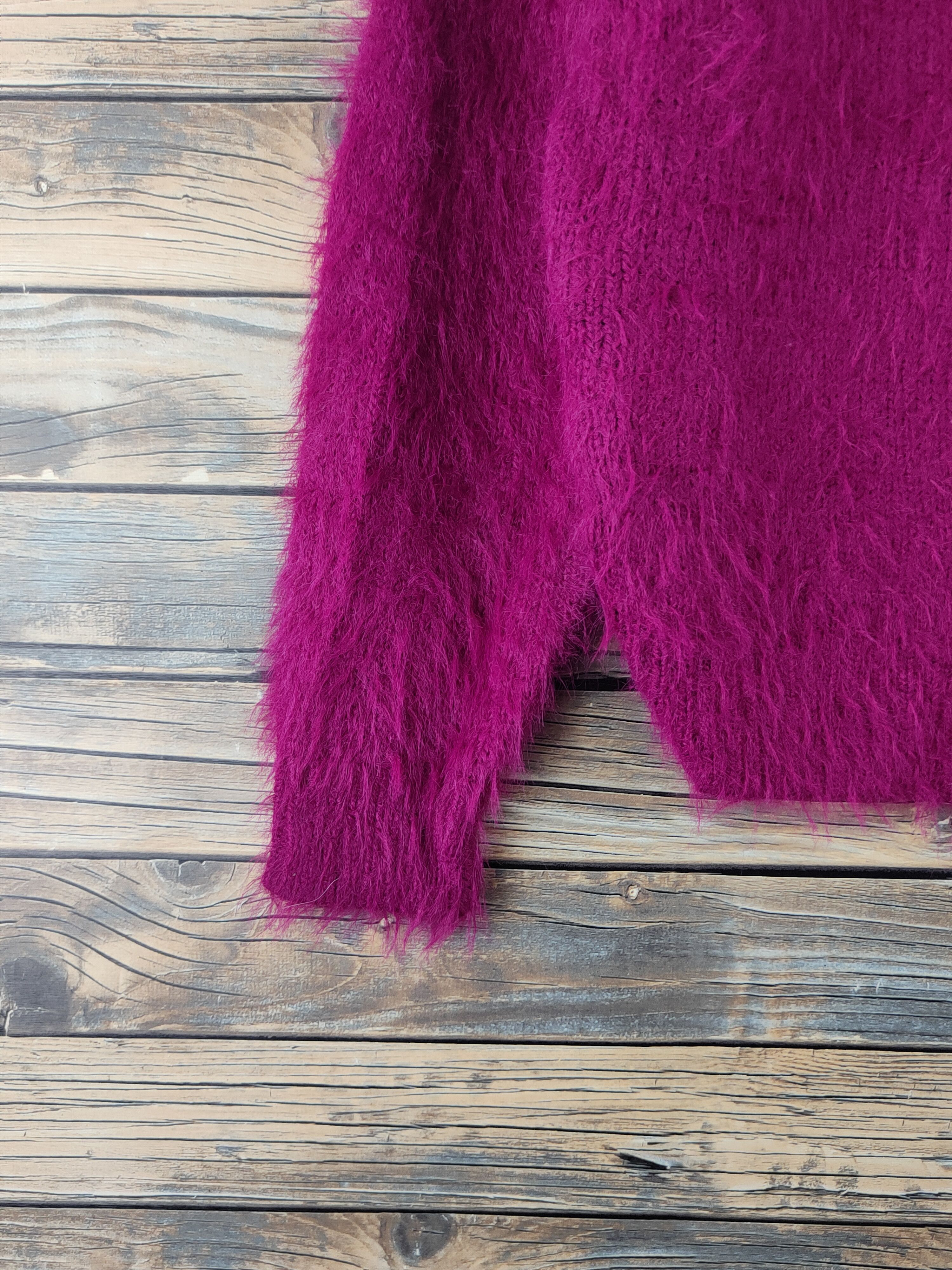 LOWRYS FARM DL Lowry's Farm Purple Fur Mohair shaggy Knitwear #46-923 Size M / US 6-8 / IT 42-44 - 4 Thumbnail