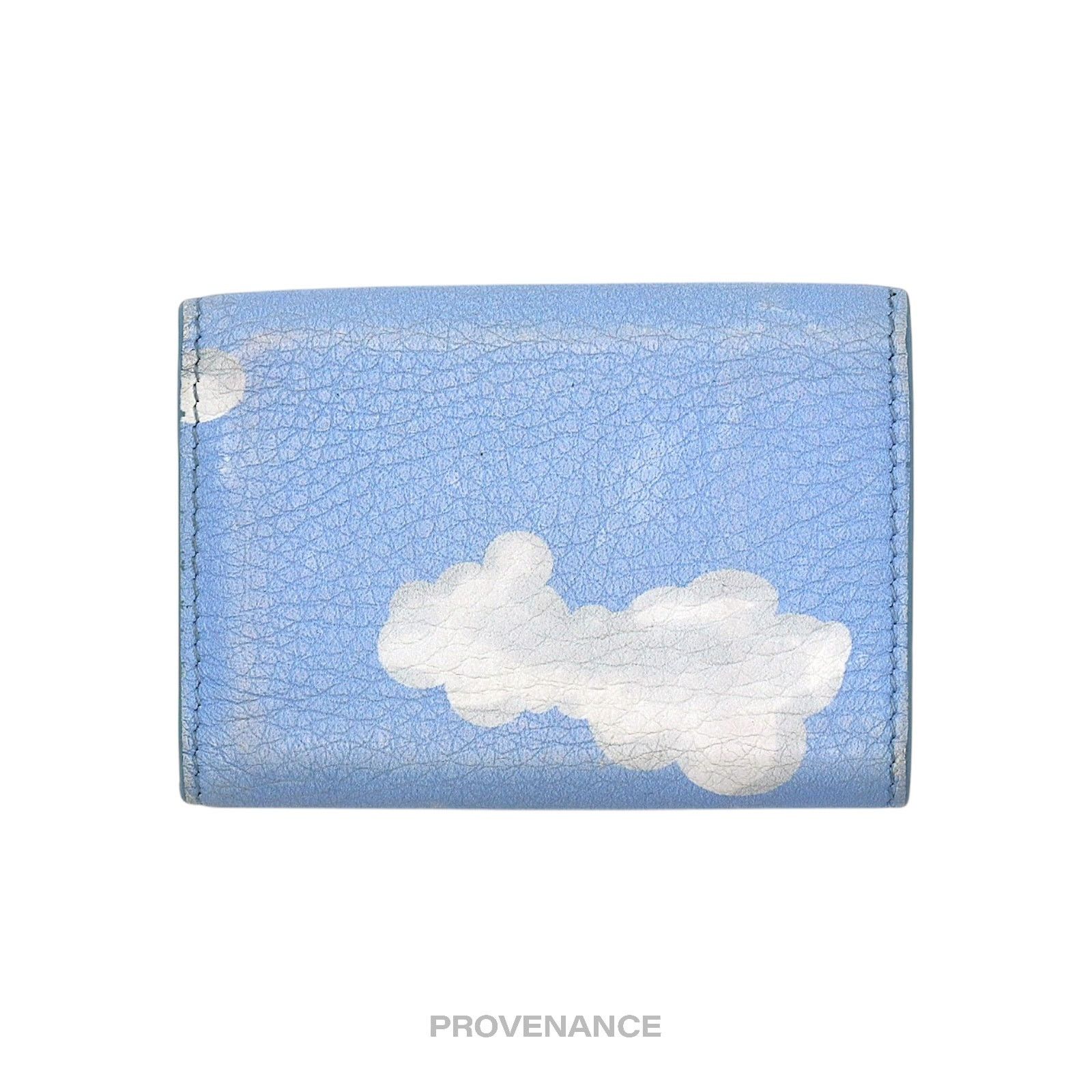 Balenciaga 🔴 Balenciaga Papier Mini Card Wallet - Clouds Blue Leather Size ONE SIZE - 2 Thumbnail