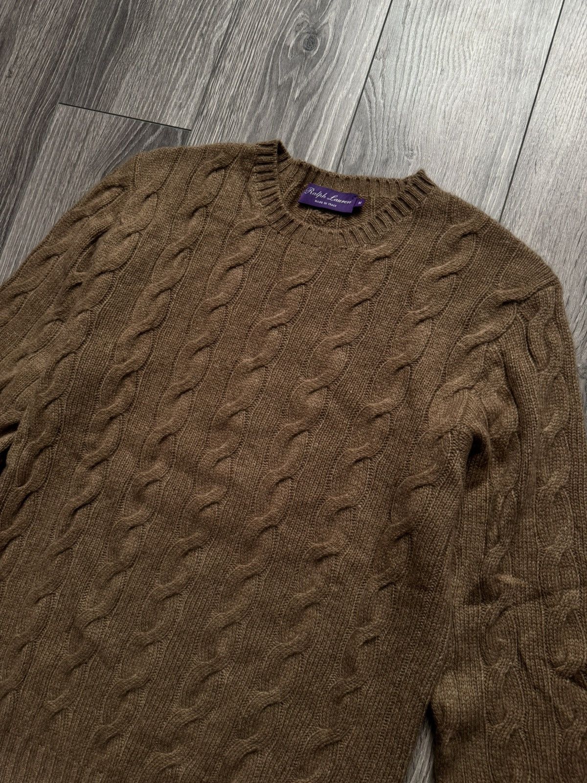 Ralph Lauren Purple Label Ralph Lauren Cable-knit Beige Cashmere Sweater M Size M / US 6-8 / IT 42-44 - 4 Thumbnail