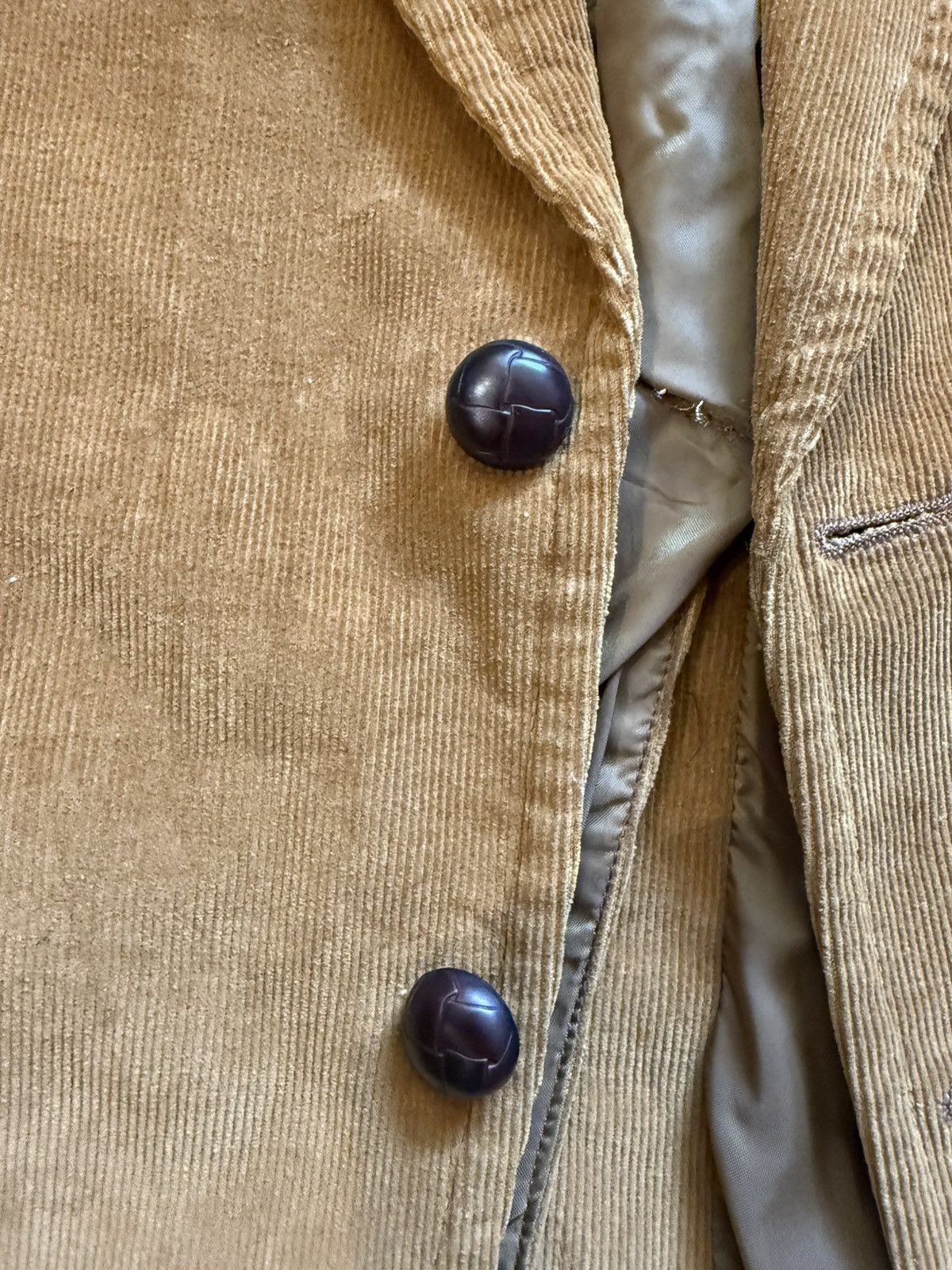 Other Vintage Beige Corduroy Blazer Size 36R - 4 Thumbnail