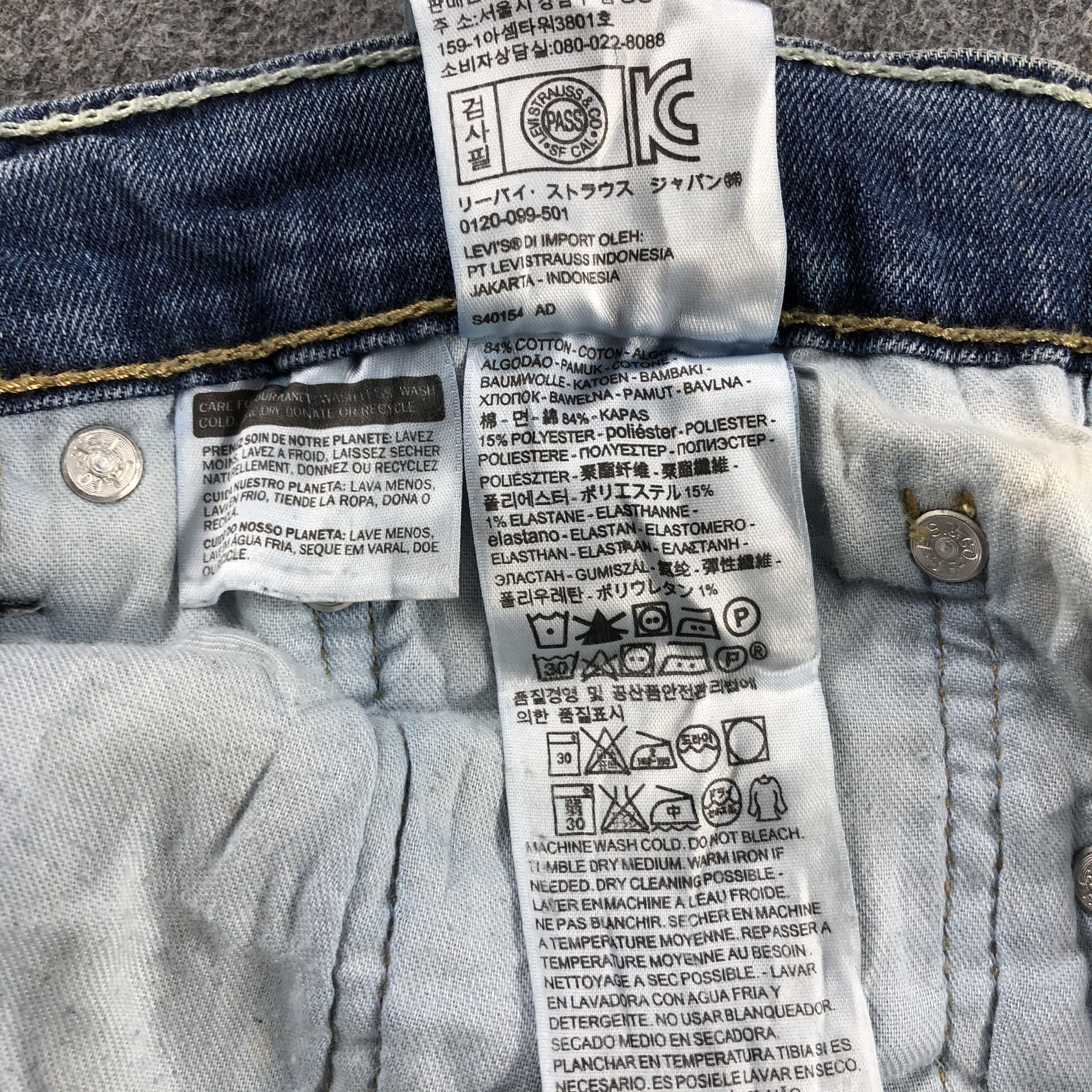 Levi's Vintage Blue Wash Levis 511 Jeans-J2278 Size US 33 - 15 Thumbnail