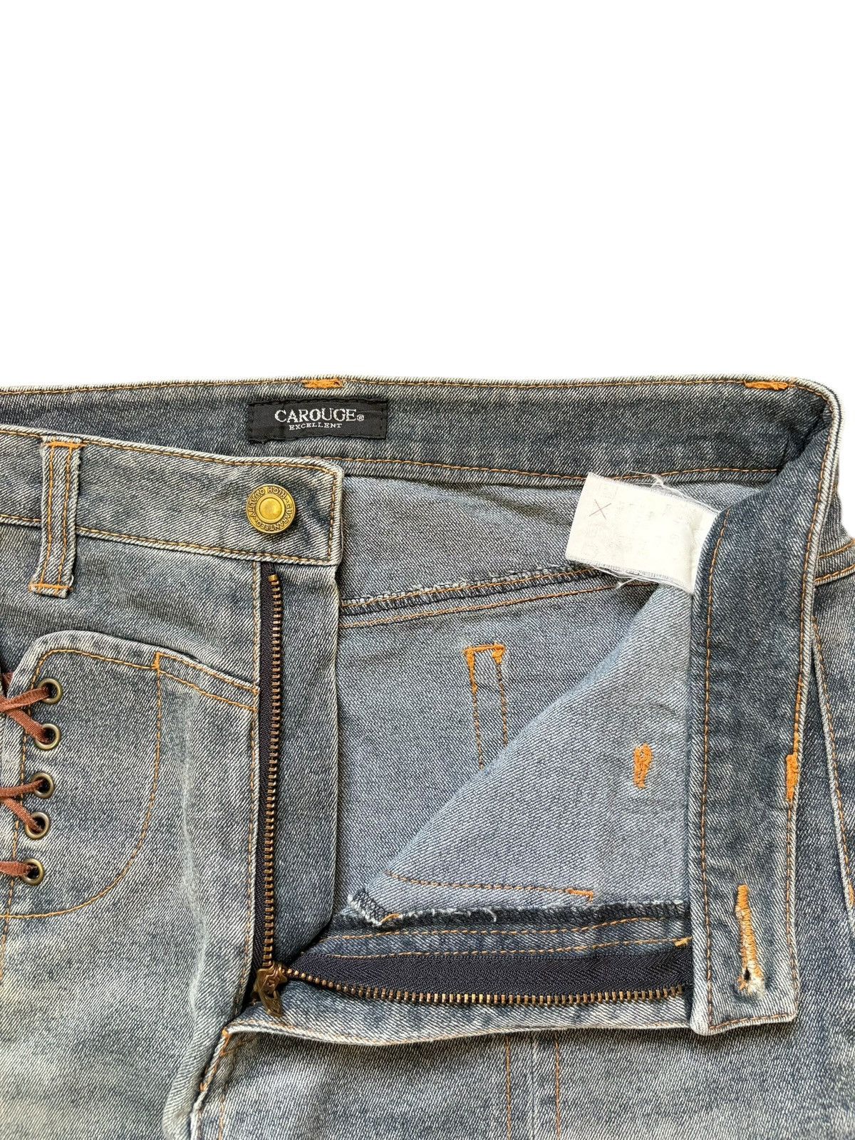 Hysteric Glamour Vintage Japanese Brand Faded Wash Laced Up Flare Jeans Size 28" / US 6 / IT 42 - 4 Thumbnail