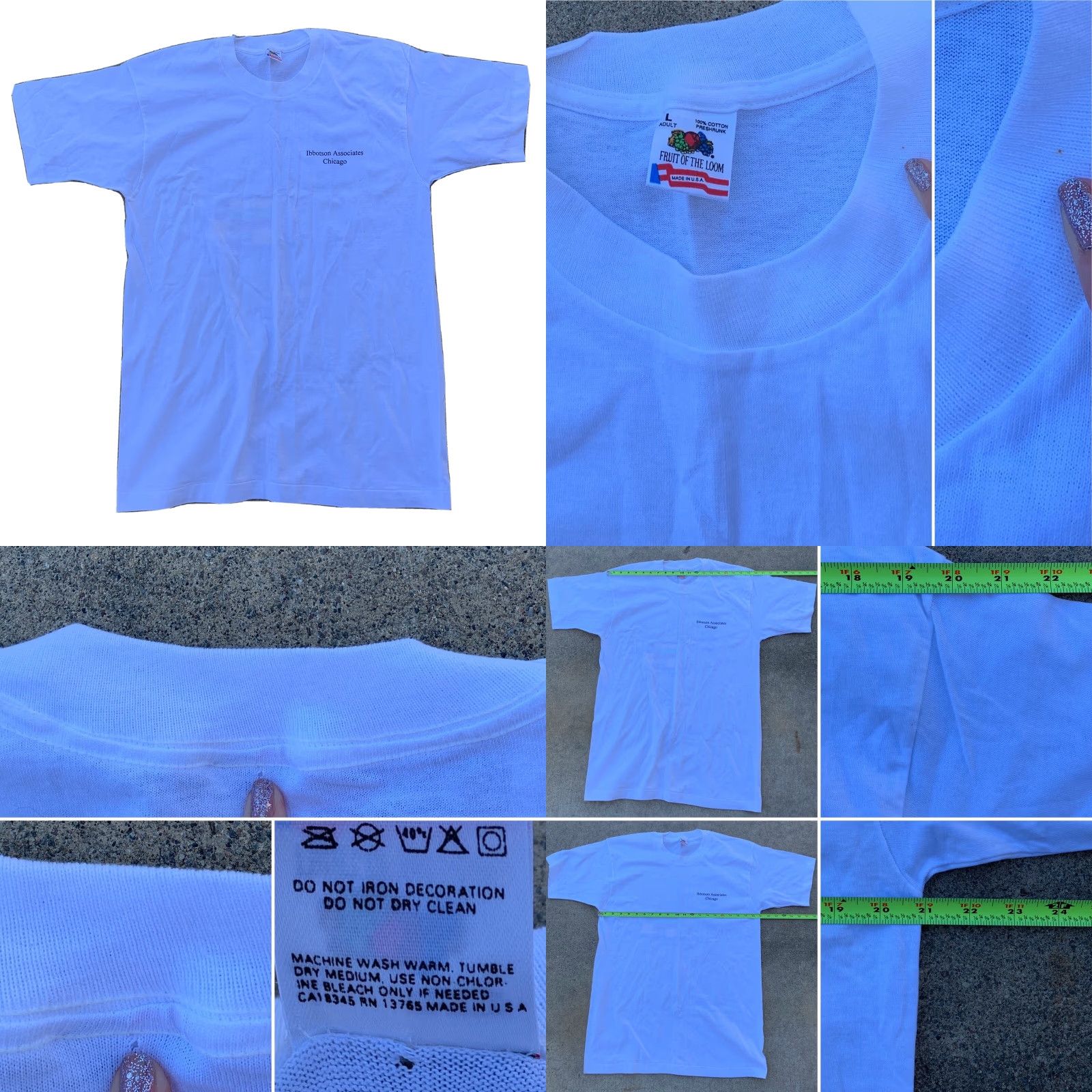 Fruit Of The Loom VINTAGE EnCORR by Ibbotson Development Team T-Shirt Unisex L 1990s White 100% Cotton Short Sleeve Graphic Tee USA Mens/Womens Size US L / EU 52-54 / 3 - 8 Thumbnail