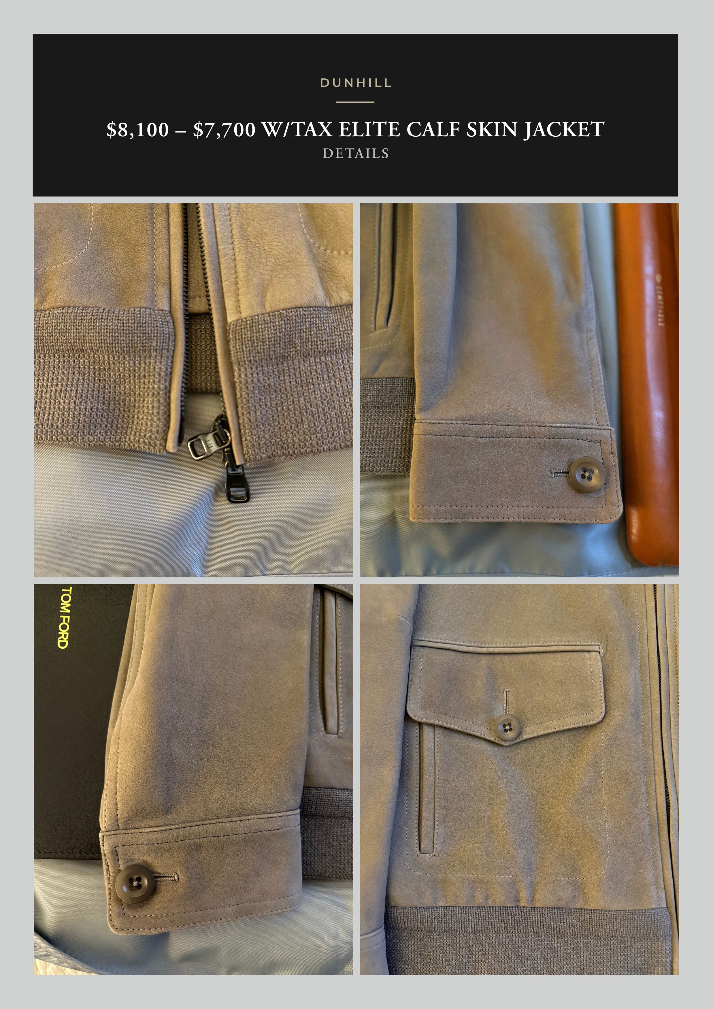 Alfred Dunhill Best Dressed Extremely Rare $7500 DUNHILL Taupe Calf Jacket Size US M / EU 48-50 / 2 - 21 Thumbnail