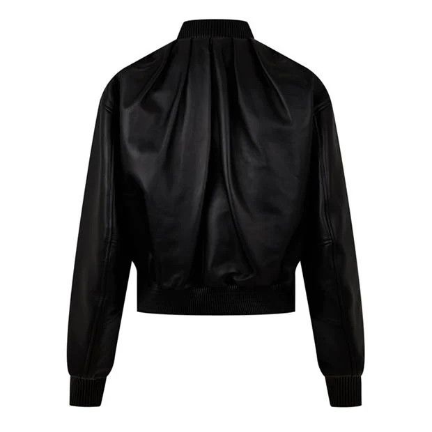 Alexander McQueen o1g2r1mq0824 Leather Bomber Jackets in Black Size S / US 4 / IT 40 - 2 Thumbnail