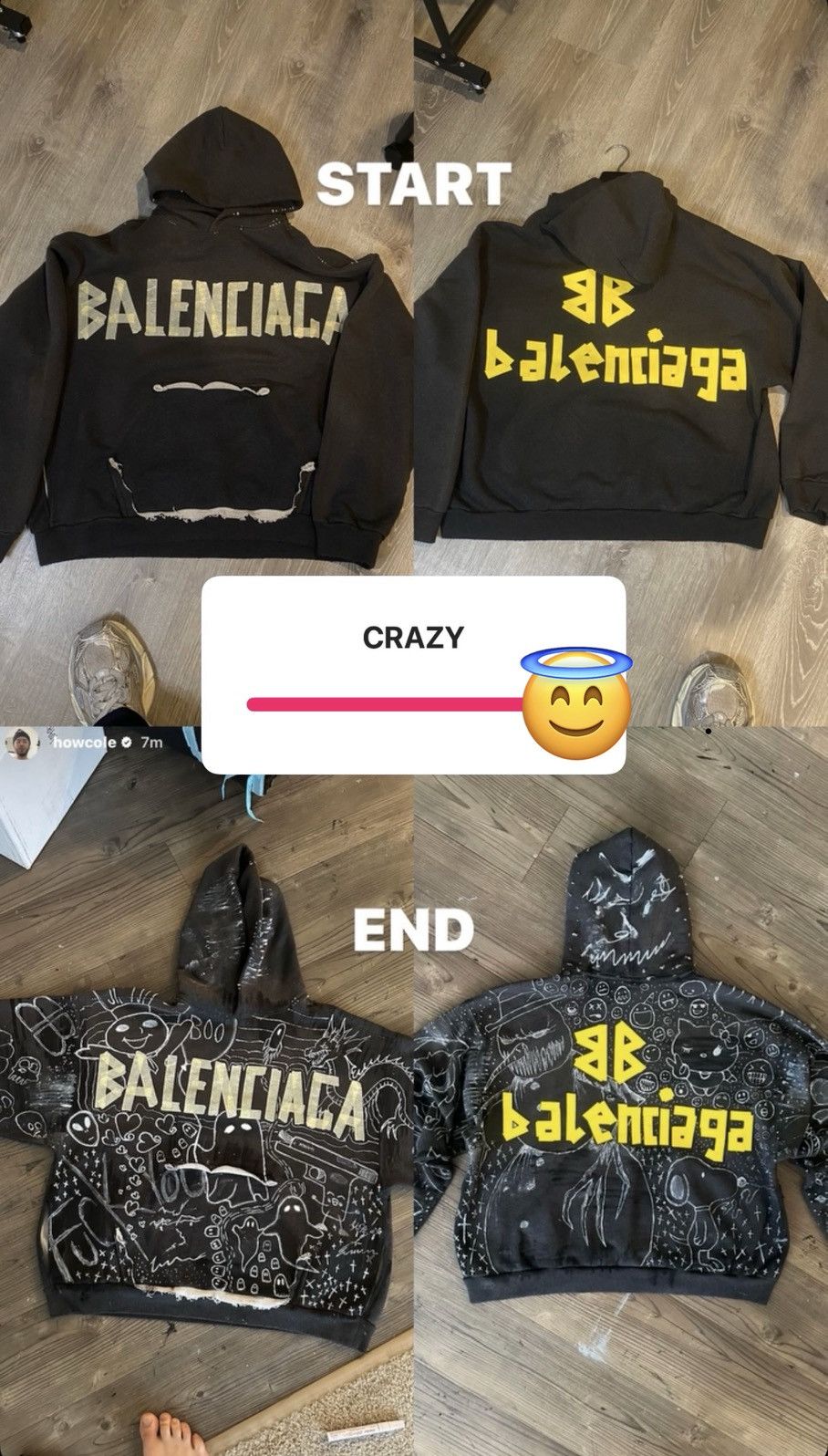 Balenciaga Balenciaga X HOWCOLE ends.rp CUSTOM TAPE HOODIE 1of1 Size US S / EU 44-46 / 1 - 3 Thumbnail