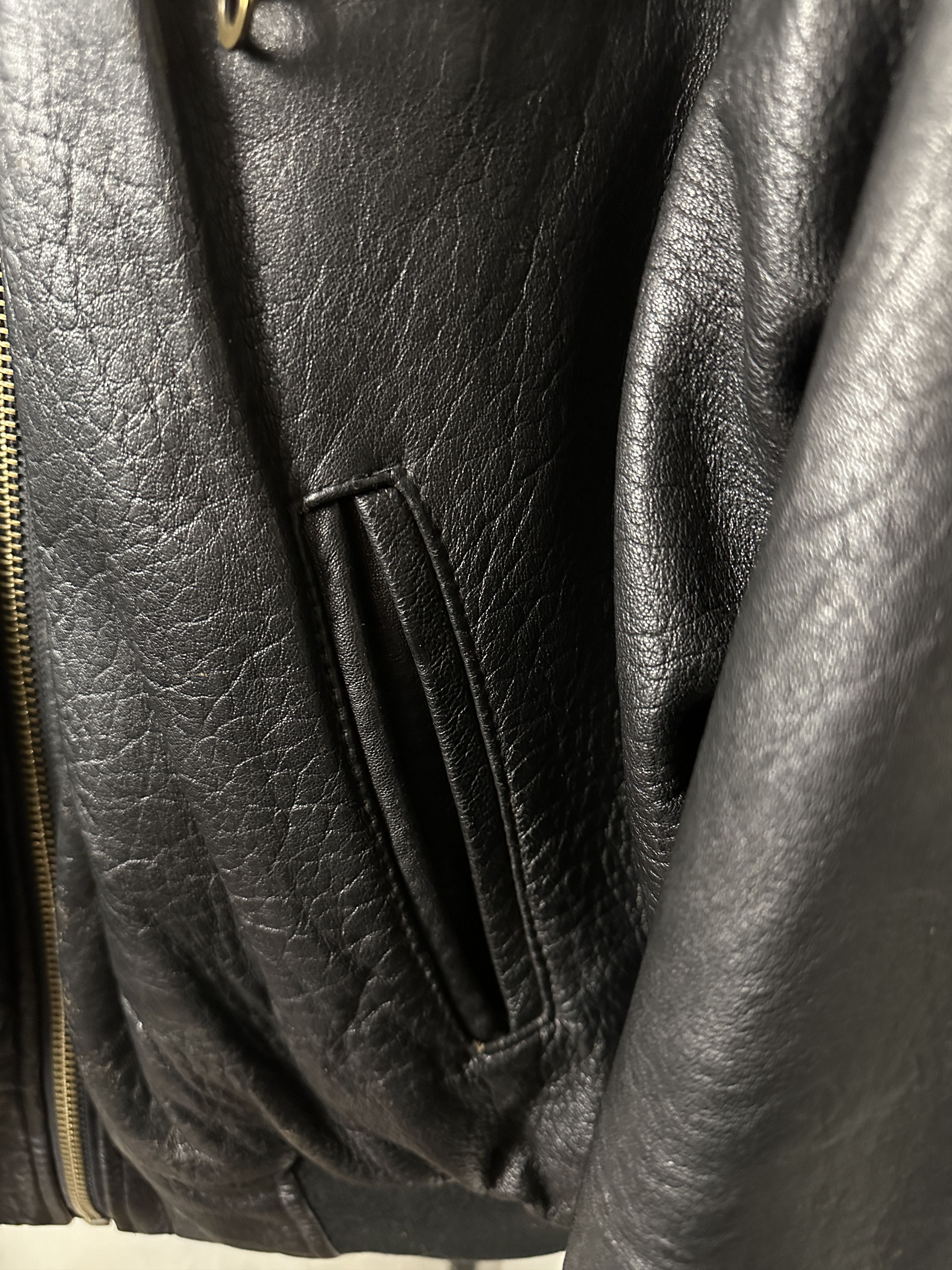 Genuine Leather Genuine Leather Black Bomber Jacket Size US XL / EU 56 / 4 - 8 Thumbnail